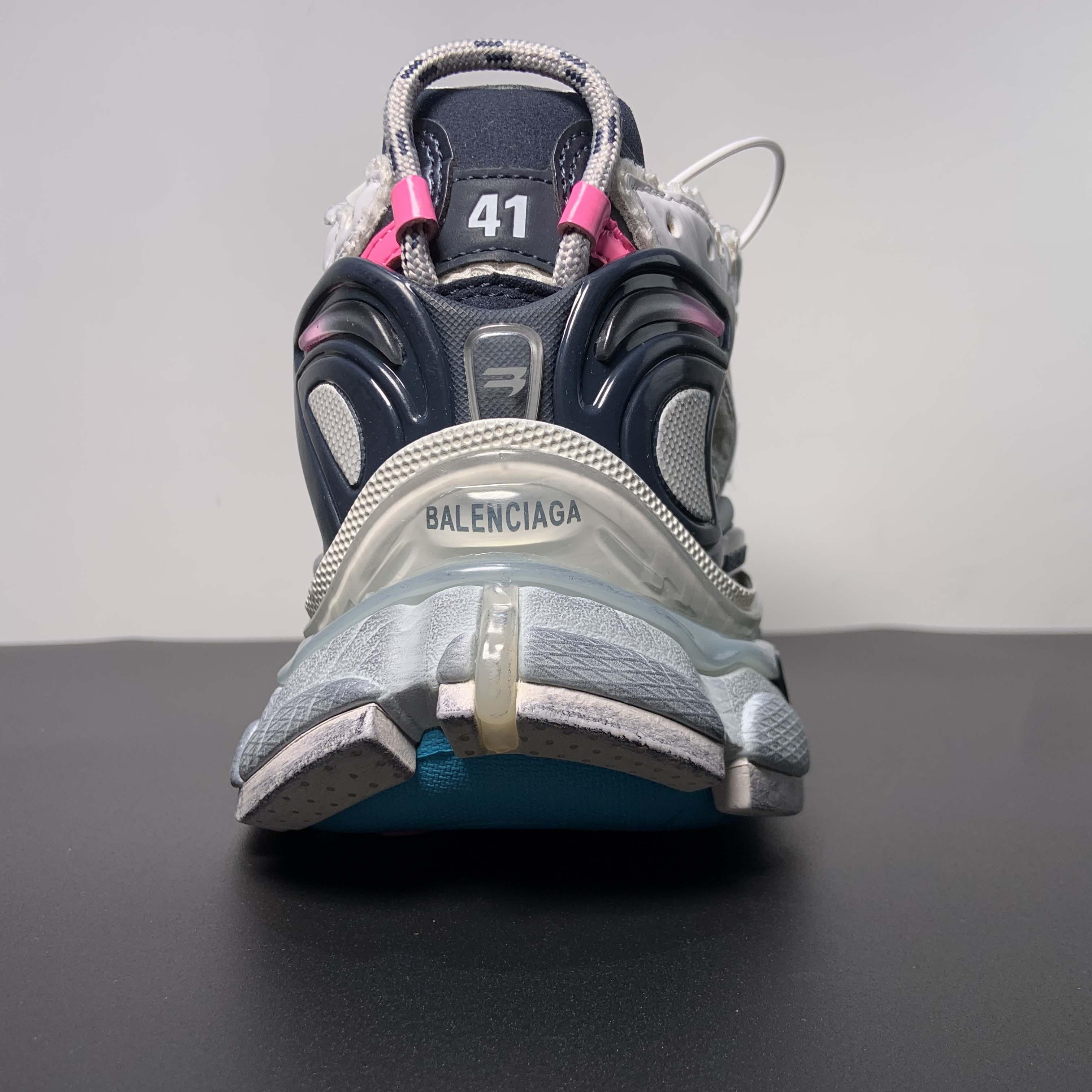 Balenciaga Runner Sneaker In Light Beige/grey/pink/blue - 