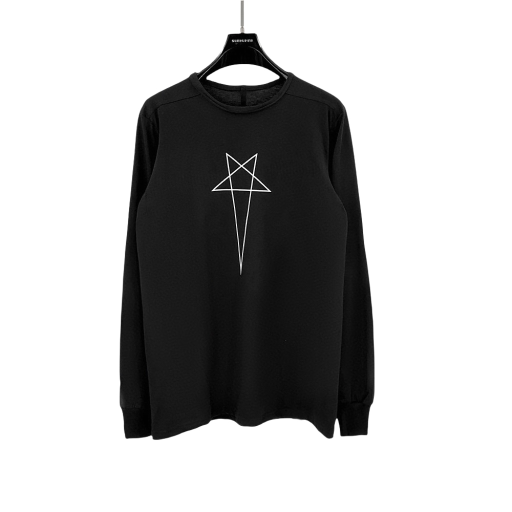 Rick Owens Level Pentagram-print Organic Cotton T-shirt - DesignerGu