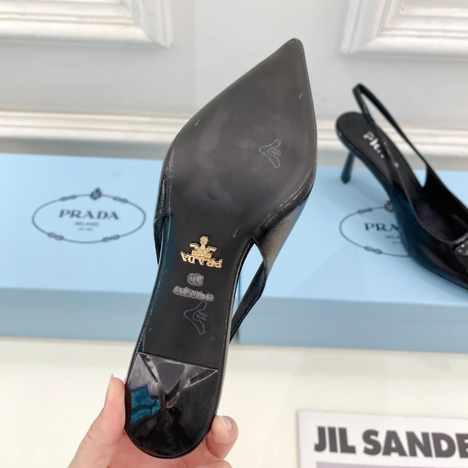 Prada Leather Slingback Pumps - 