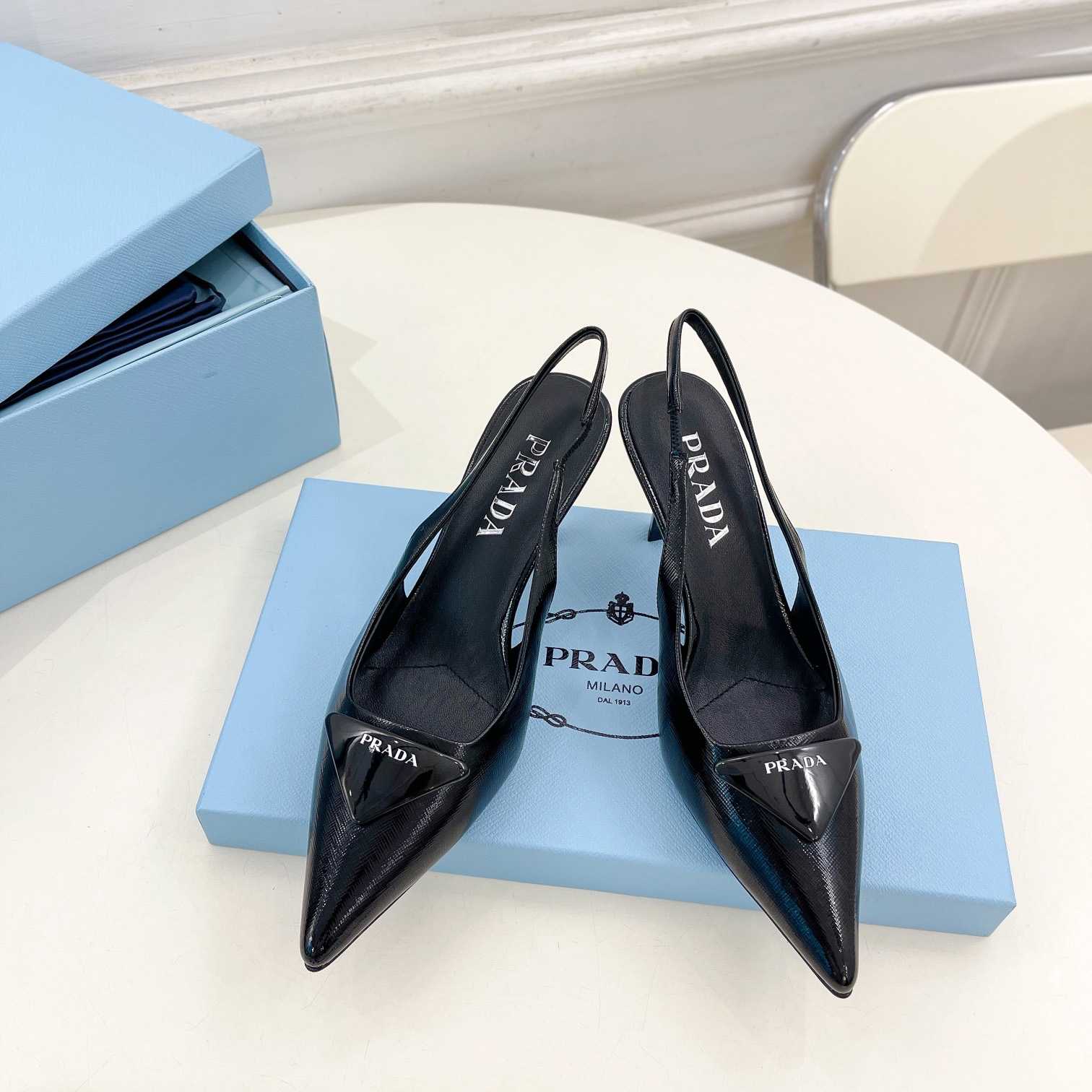Prada Leather Slingback Pumps - 