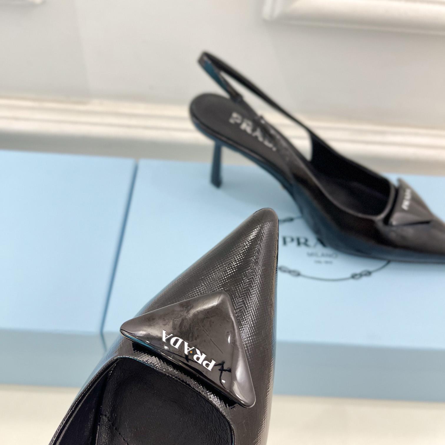 Prada Leather Slingback Pumps - 