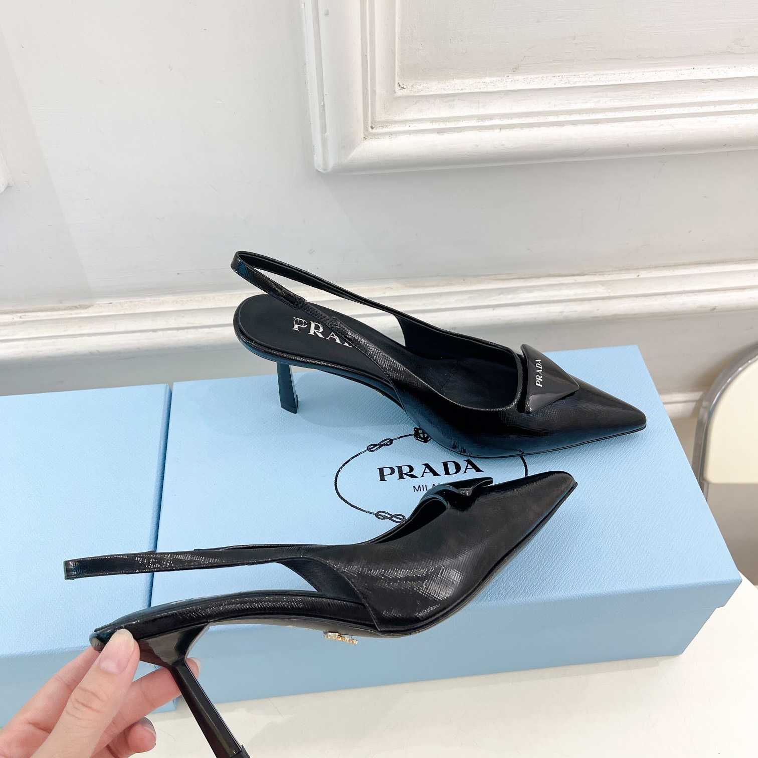 Prada Leather Slingback Pumps - 