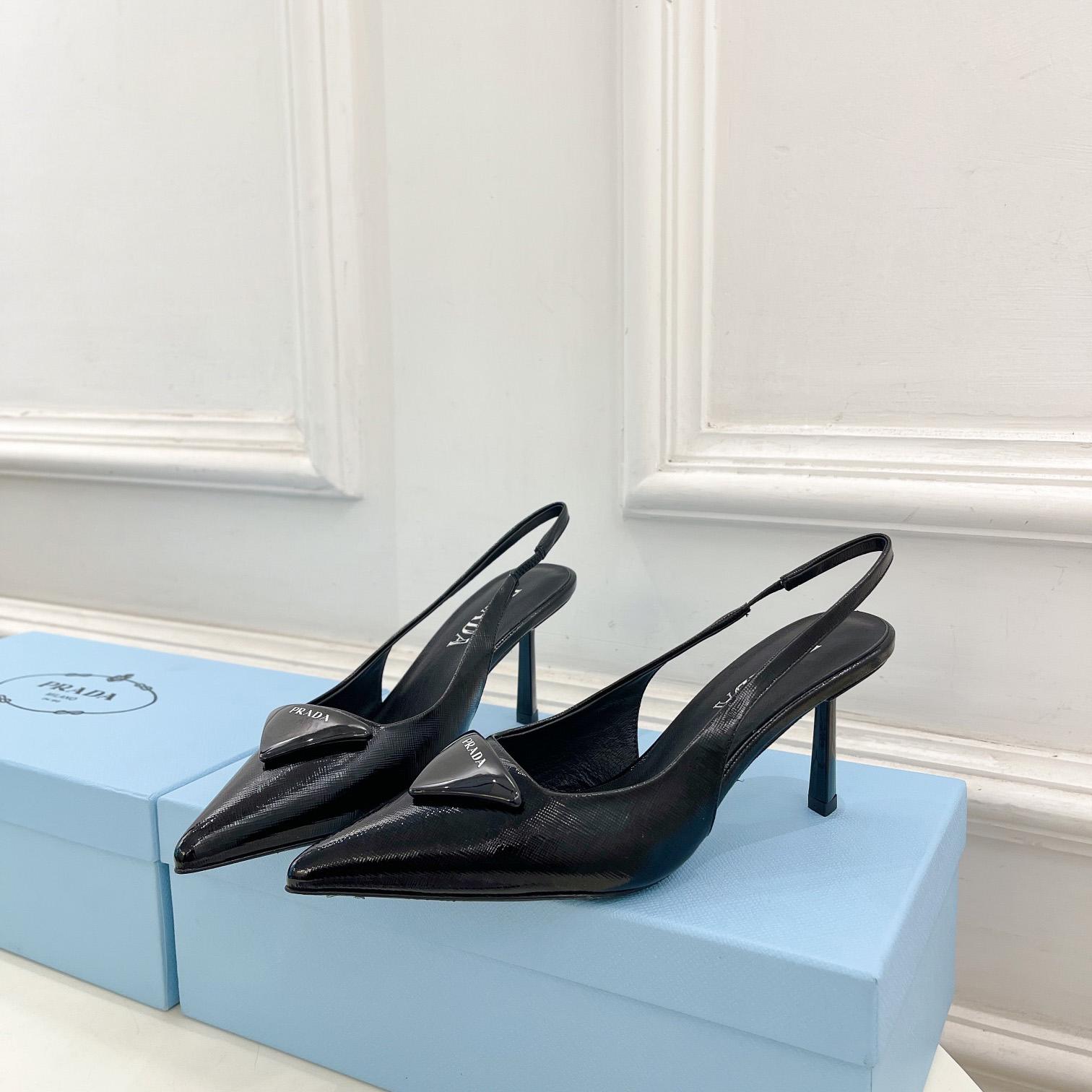 Prada Leather Slingback Pumps - 