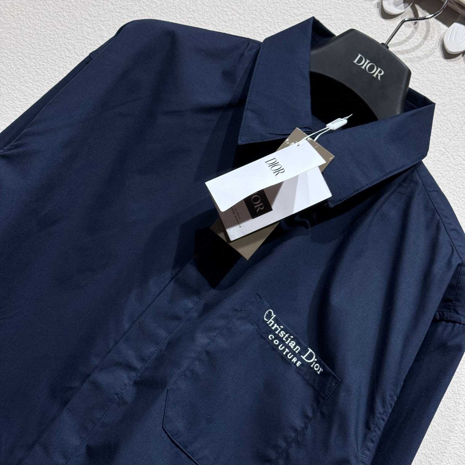 Christian Dior Tag Embroidery Shirt White Cotton Poplin - DesignerGu