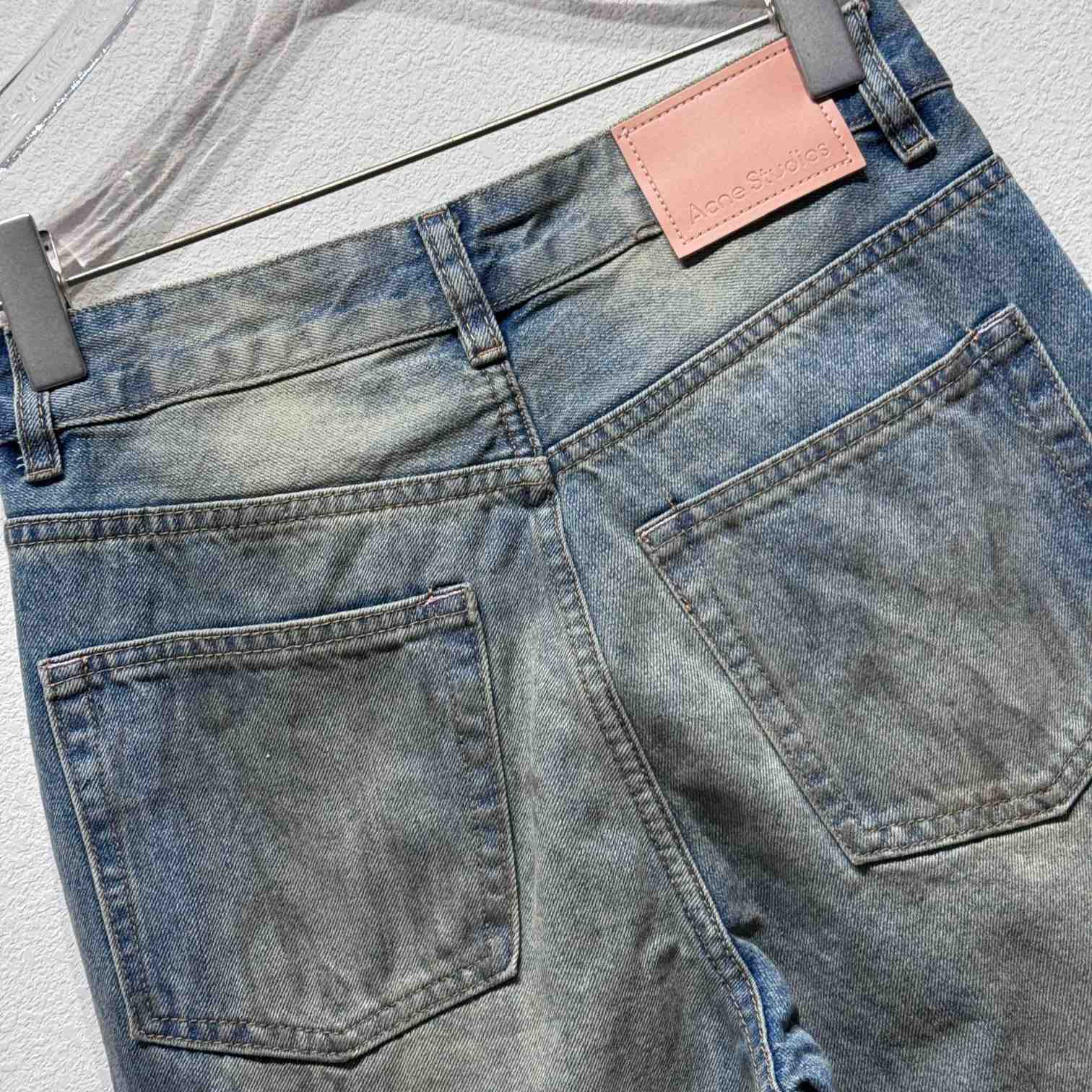 Acne Studios Mud Distressed Micro Flared Baggy Pants - 