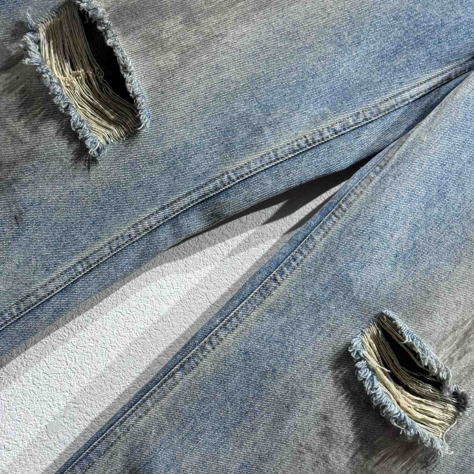 Acne Studios Mud Distressed Micro Flared Baggy Pants - 