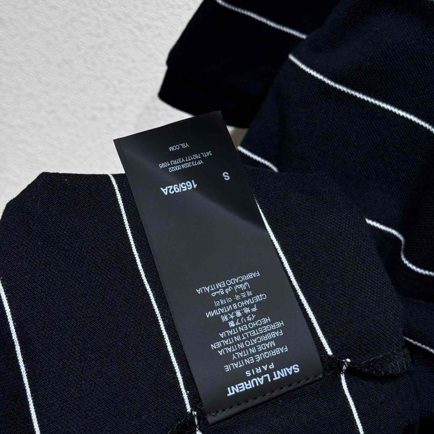 Saint Laurent Cassandre Polo Shirt In Striped Pique - 