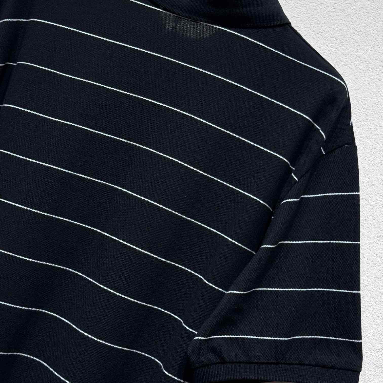 Saint Laurent Cassandre Polo Shirt In Striped Pique - 