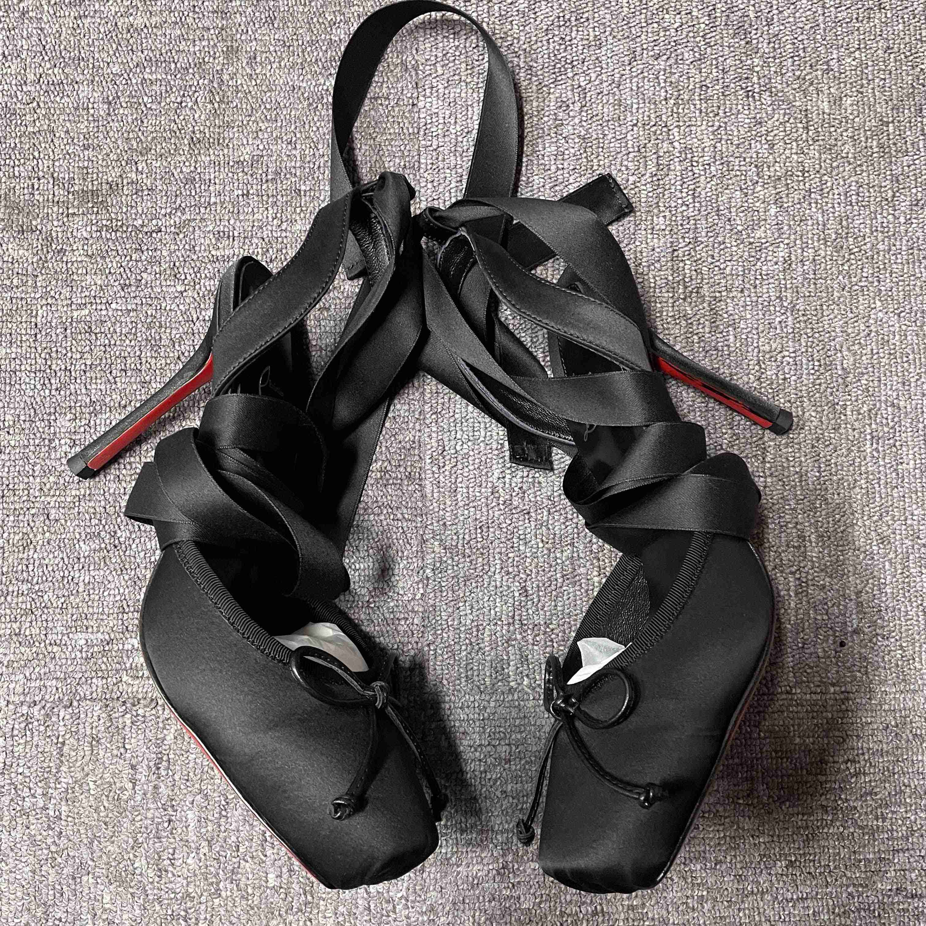 Christian Louboutin Cassia Lace-Up Slingback Pumps - DesignerGu