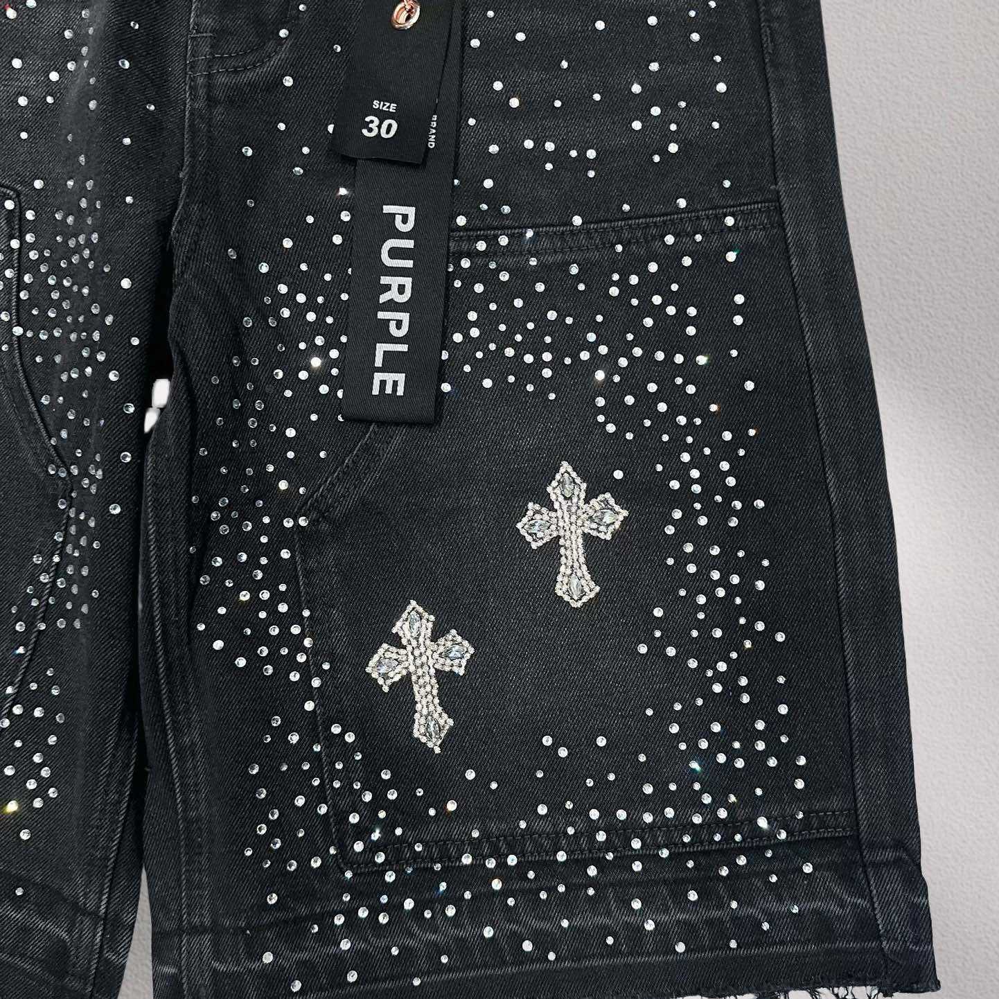 Purple-Brand Denim Shorts    6041 - DesignerGu
