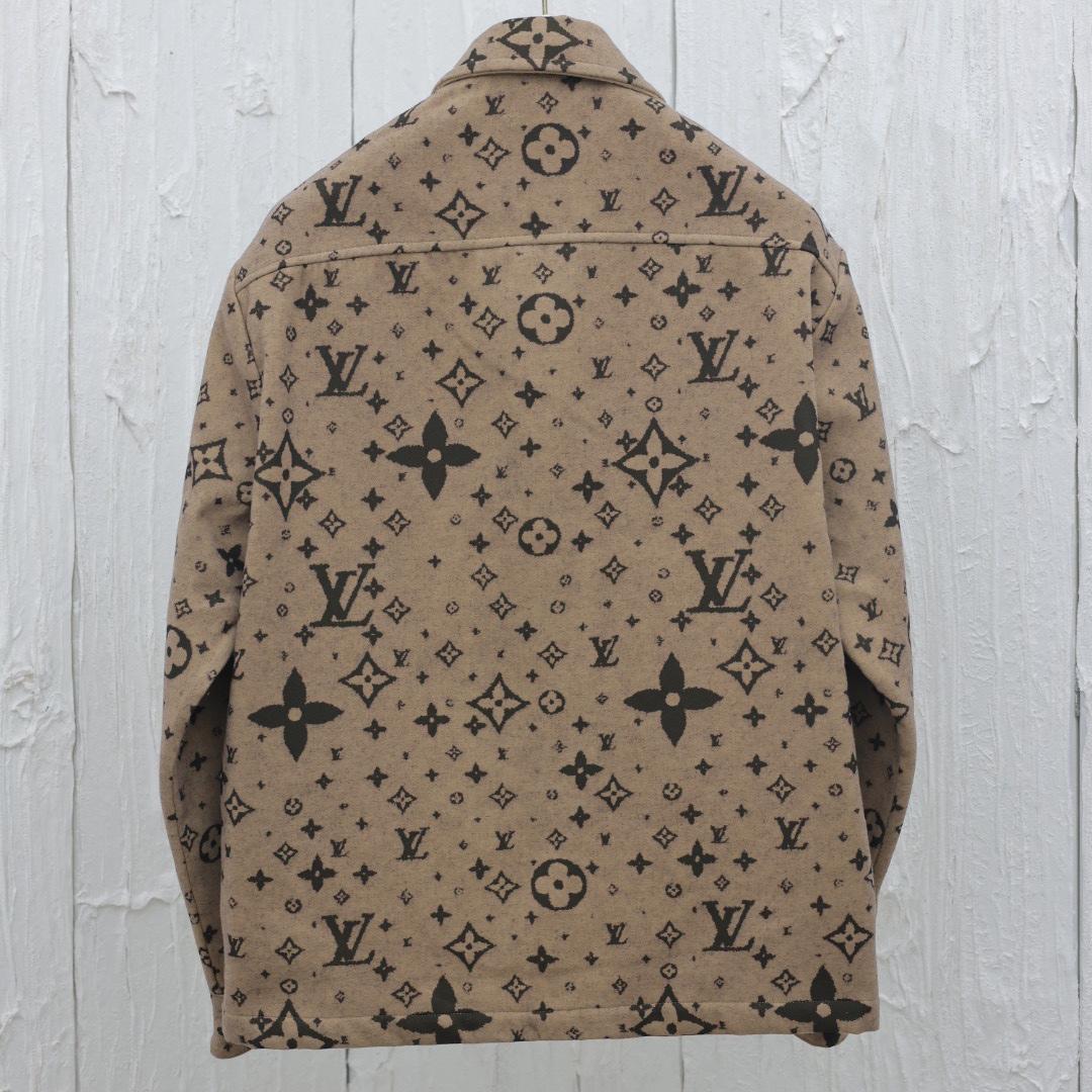 Louis Vuitton Monogram Double Face Wool, Silk And Cashmere-Blend Overshirt  1AFYF5 - 