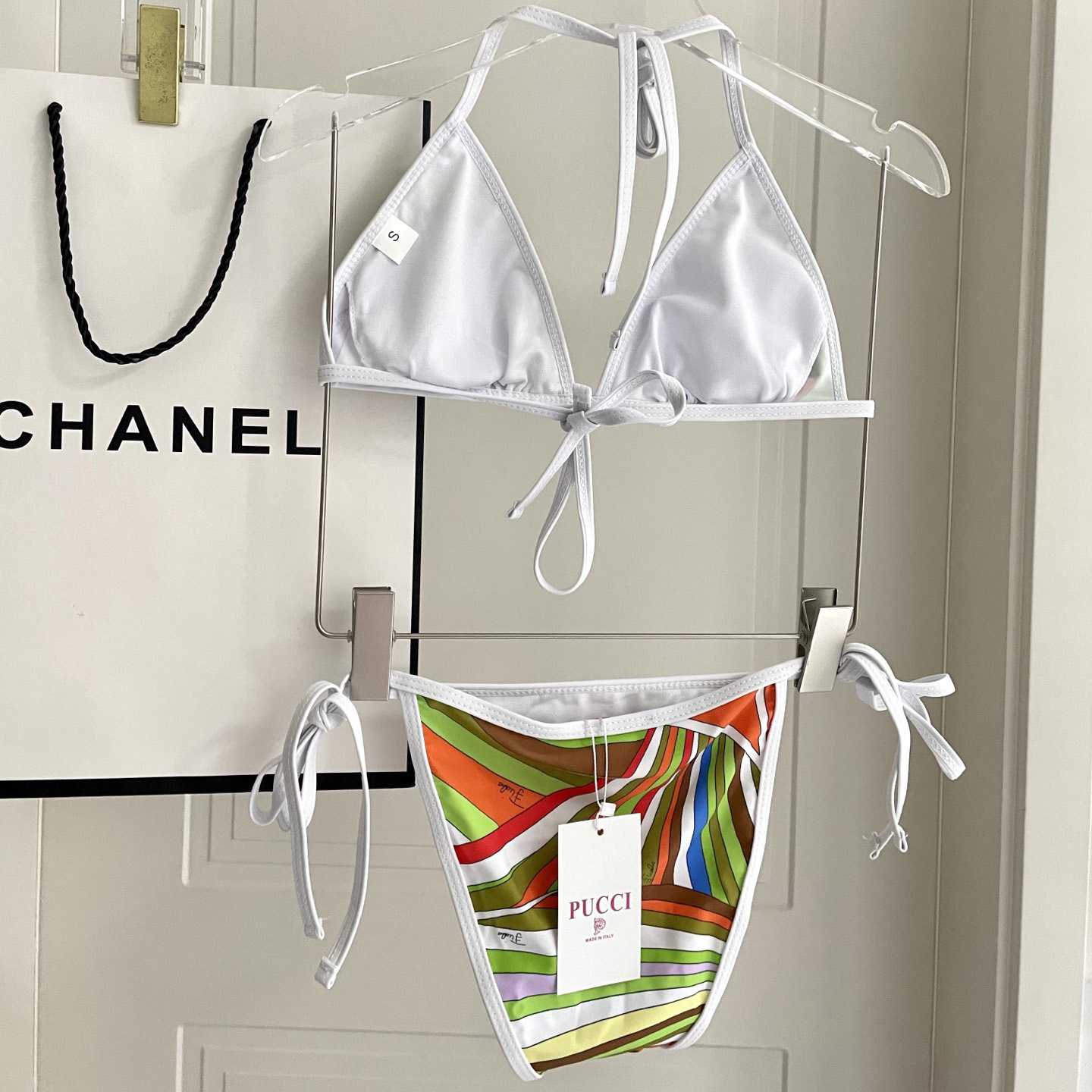 Pucci Iride-Print Bikini Top And Bikini Briefs - 
