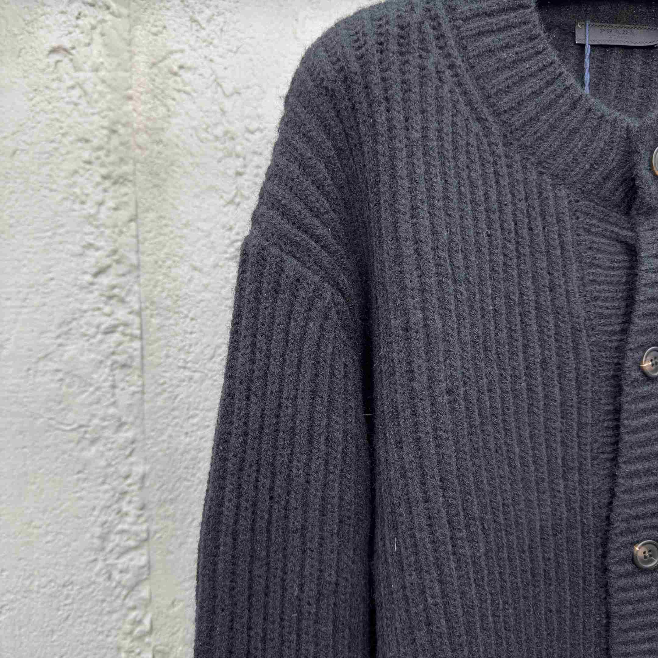 Prada Cashgora Button-Up Ribbed-Knitted Cardigan - 