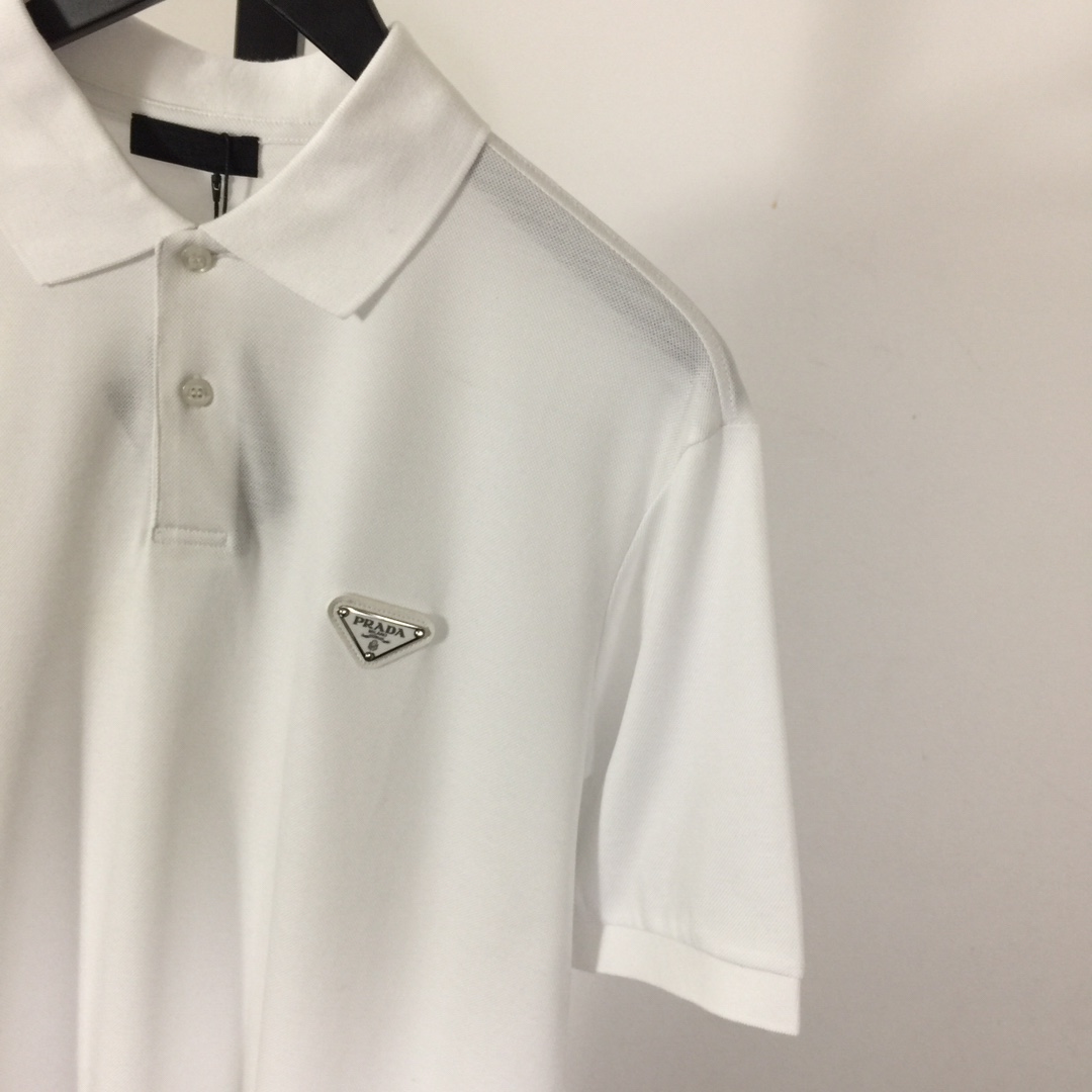 Prada Logo Cotton Polo Shirt - 