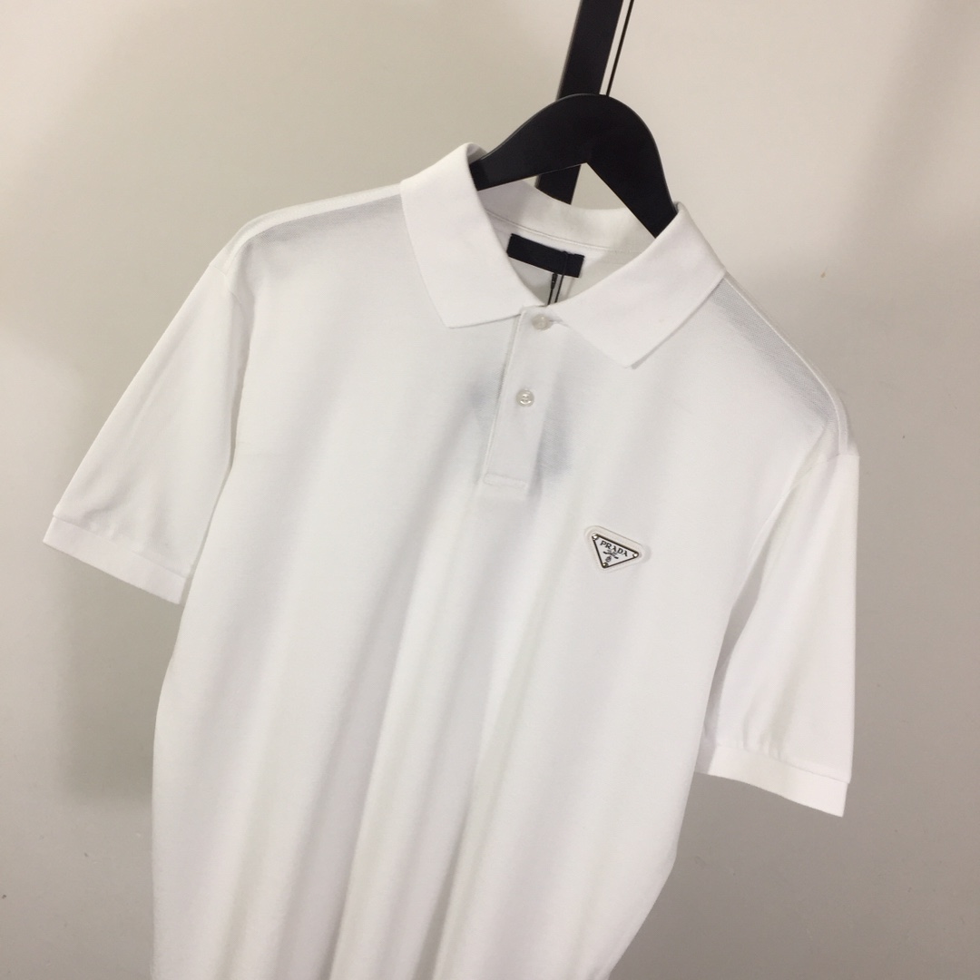 Prada Logo Cotton Polo Shirt - 