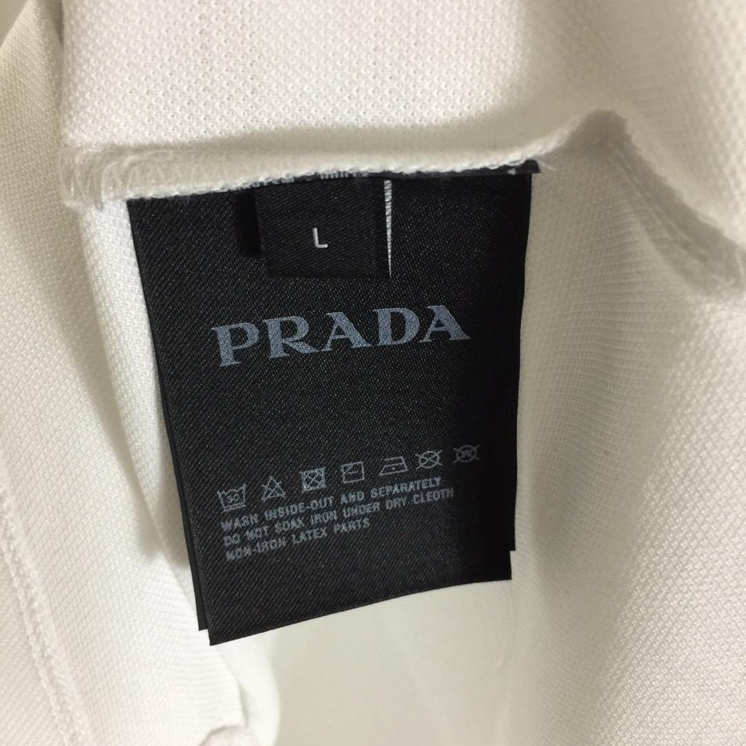 Prada Logo Cotton Polo Shirt - 