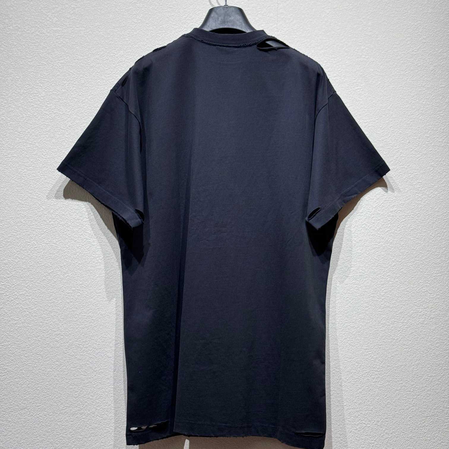 Balenciaga Optical T-Shirt Oversized In Washed Black - DesignerGu