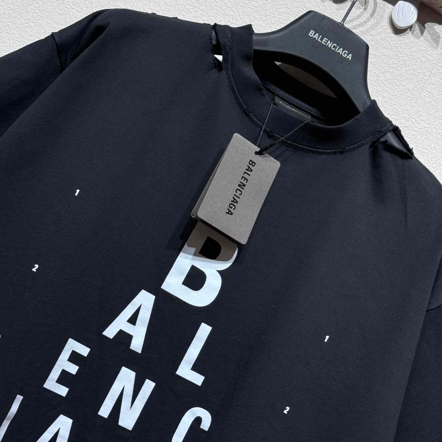 Balenciaga Optical T-Shirt Oversized In Washed Black - DesignerGu