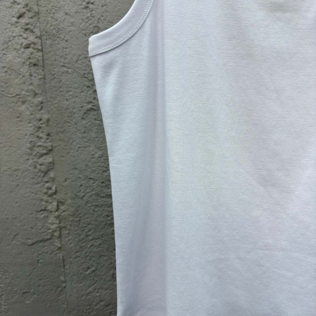 Prada Cotton Tank Top With Enamel Logo - 