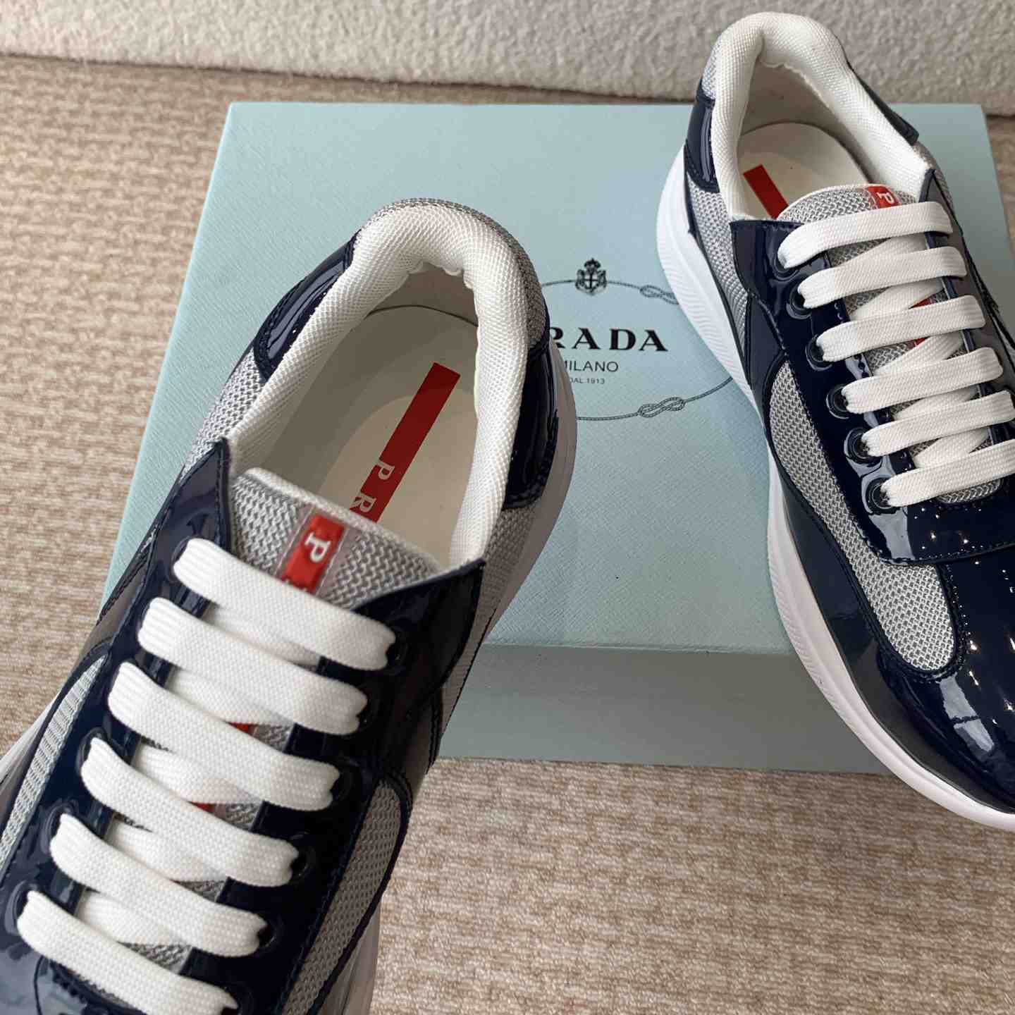 Prada Prada Cloudburst Gray Bronze Low Top Sneaker - 