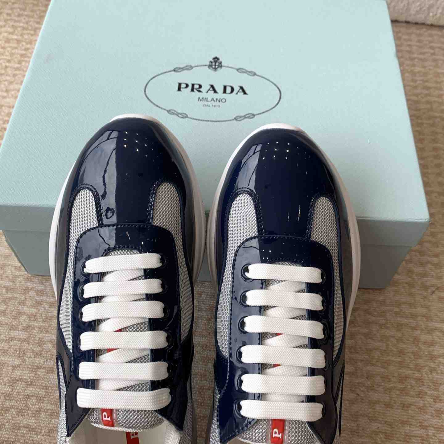 Prada Prada Cloudburst Gray Bronze Low Top Sneaker - 
