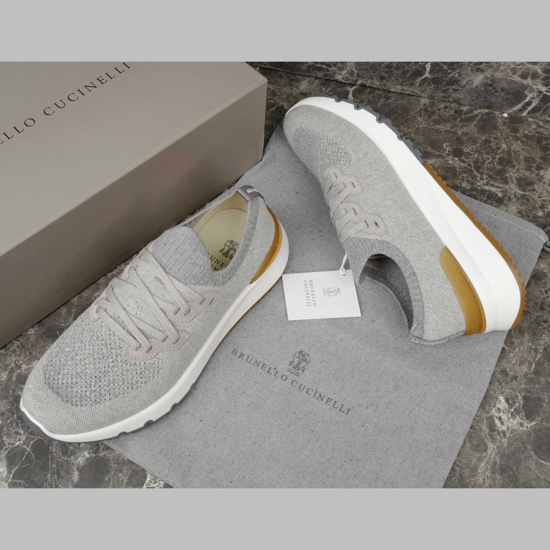 Brunello Cucinelli Cotton Chiné Knit Runners - DesignerGu