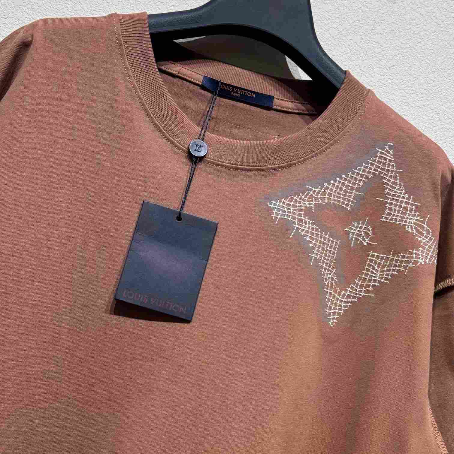 Louis Vuitton Short-Sleeved Cotton Crewneck    - DesignerGu