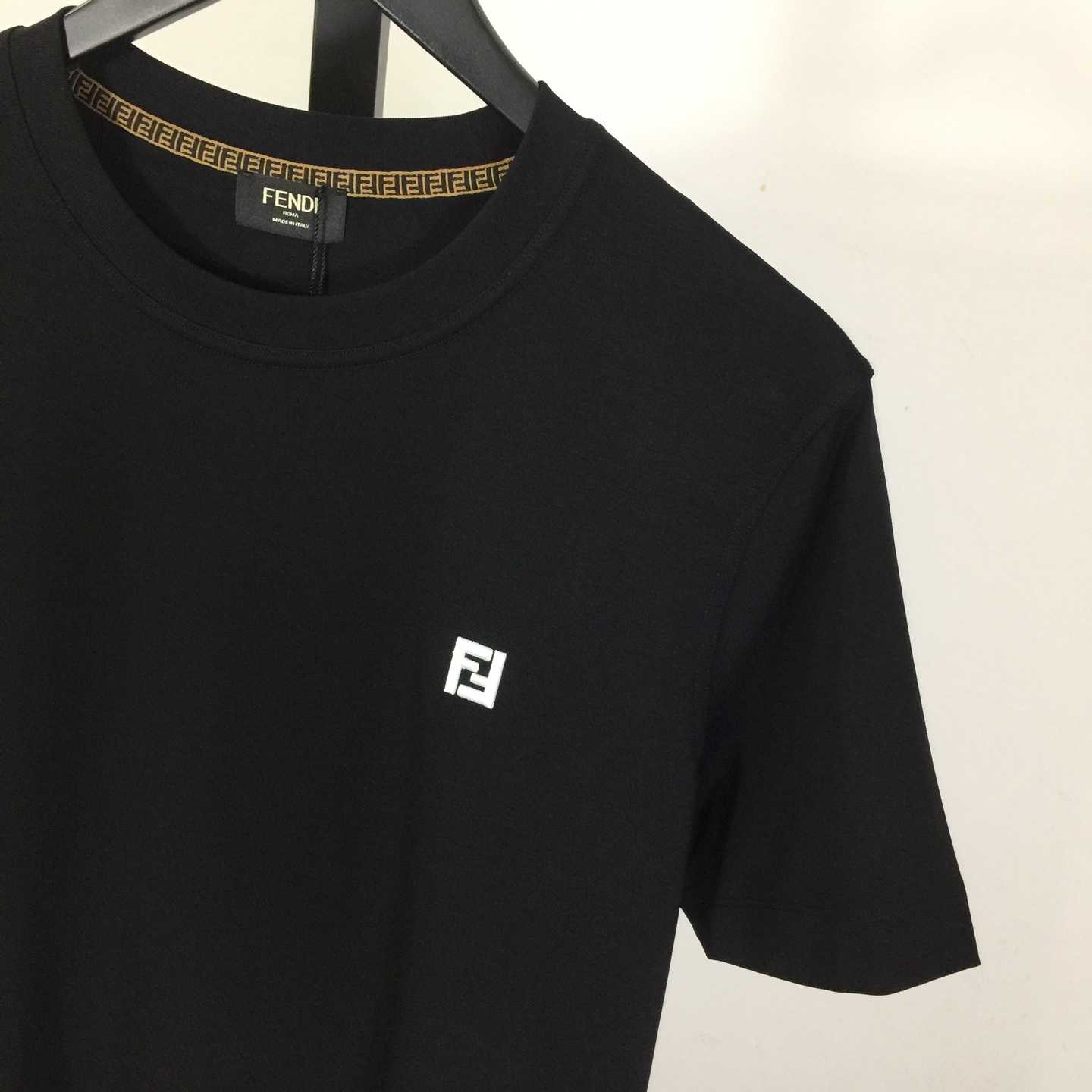 Fendi Cotton Jersey T-shirt With Embroidery - DesignerGu