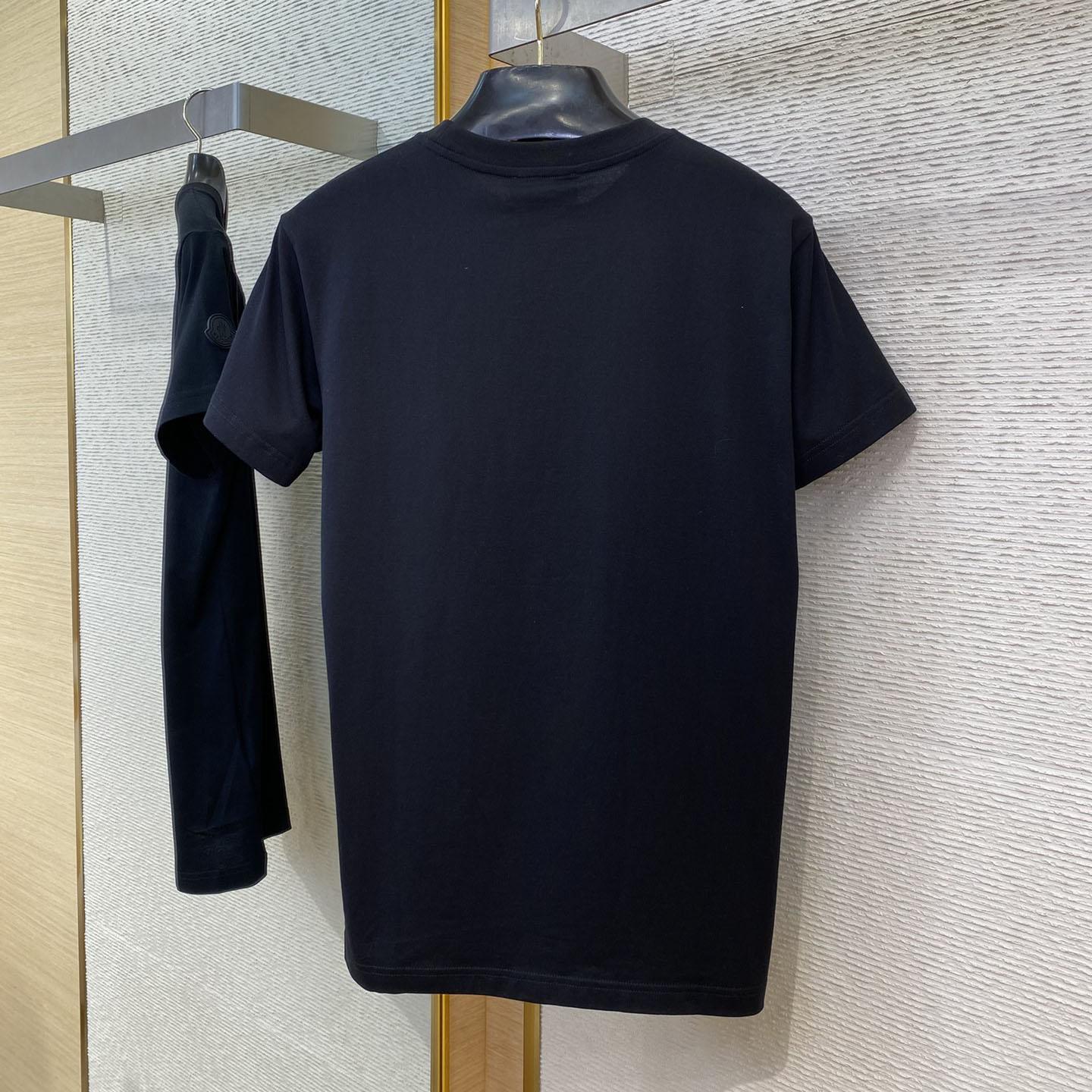 Moncler Blurred Logo Cotton T-shirt - DesignerGu