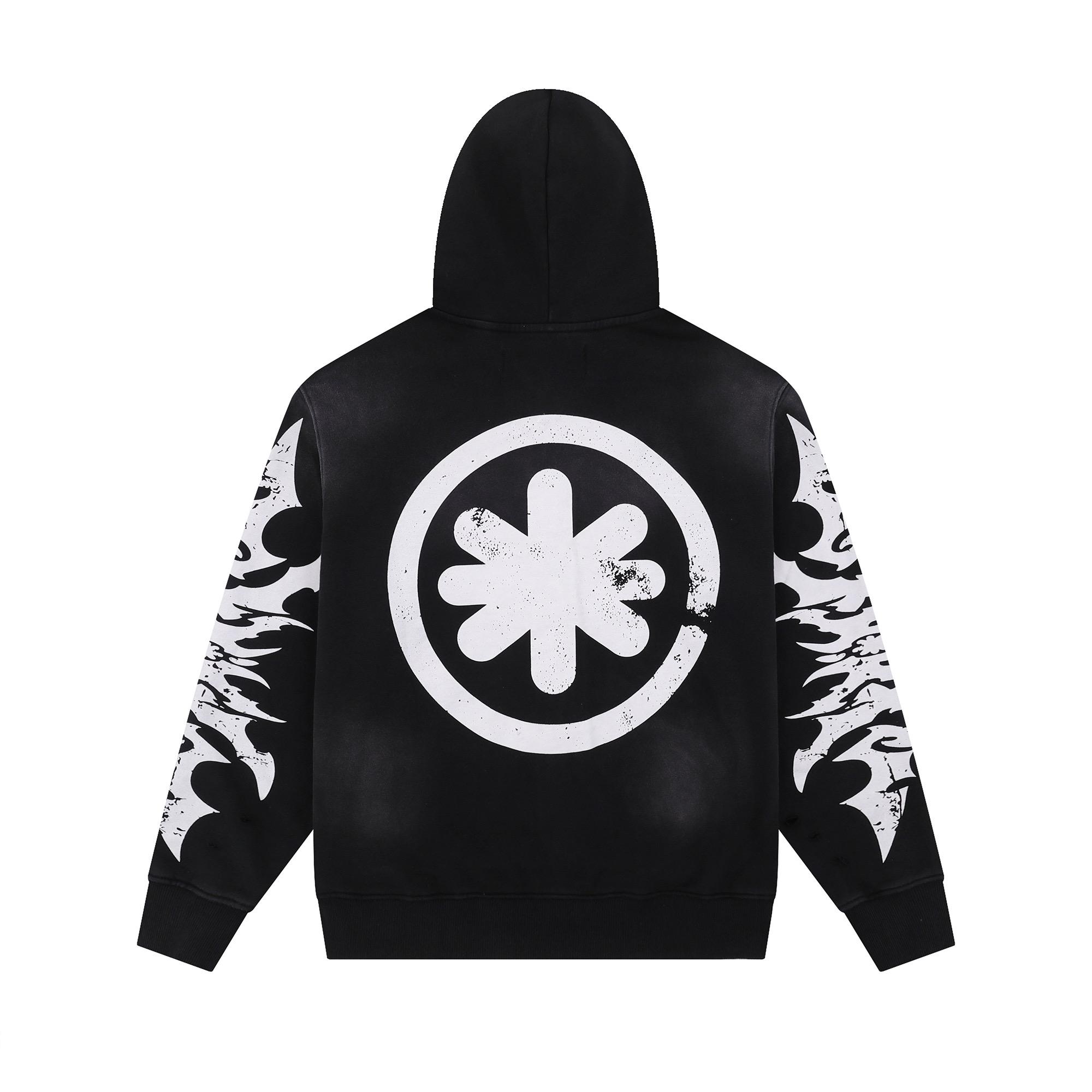 LostShdws Complex Con Exclusive Acid Wash Zip Up Hoodie Black - 