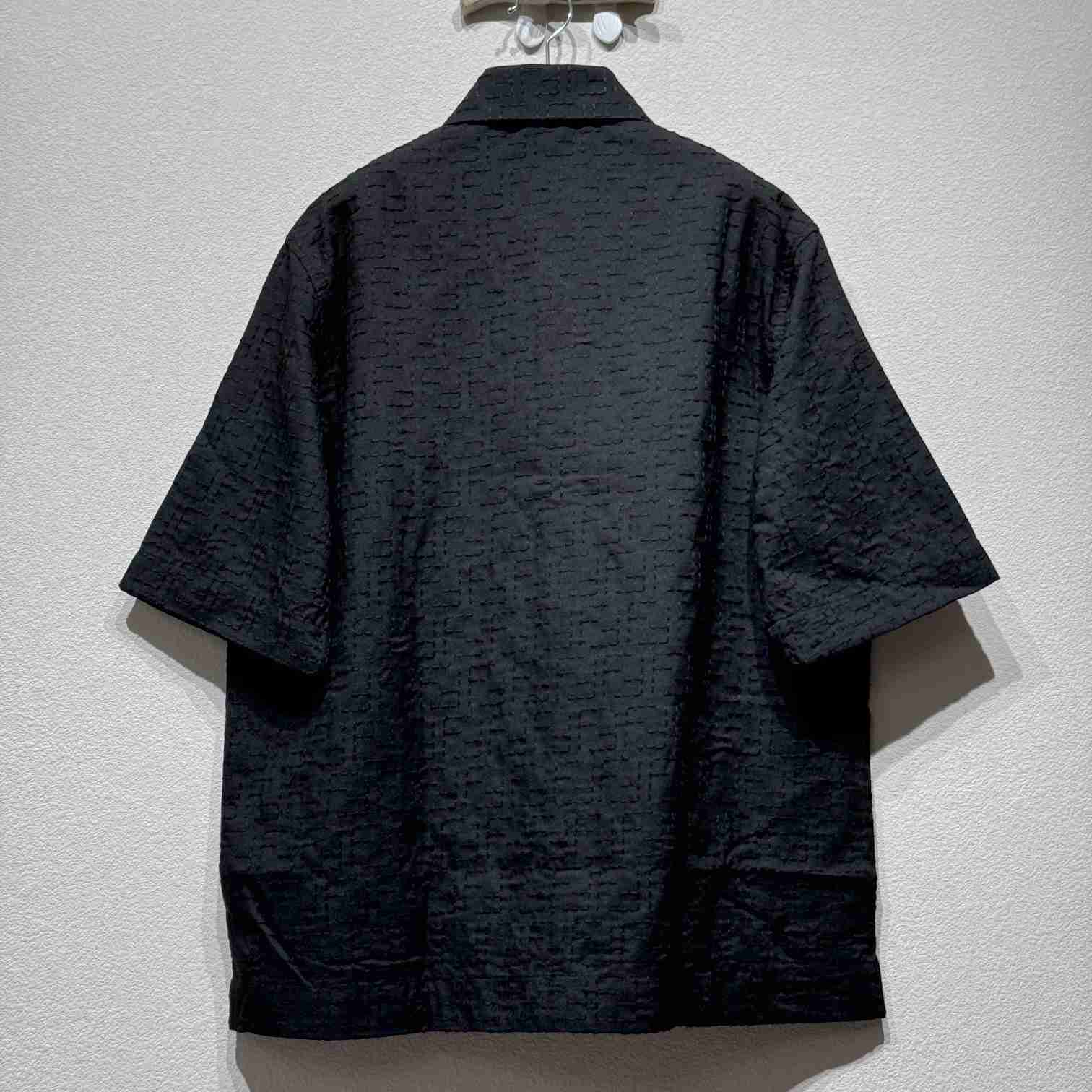 Fendi Black Linen FF Jacquard Shirt - DesignerGu