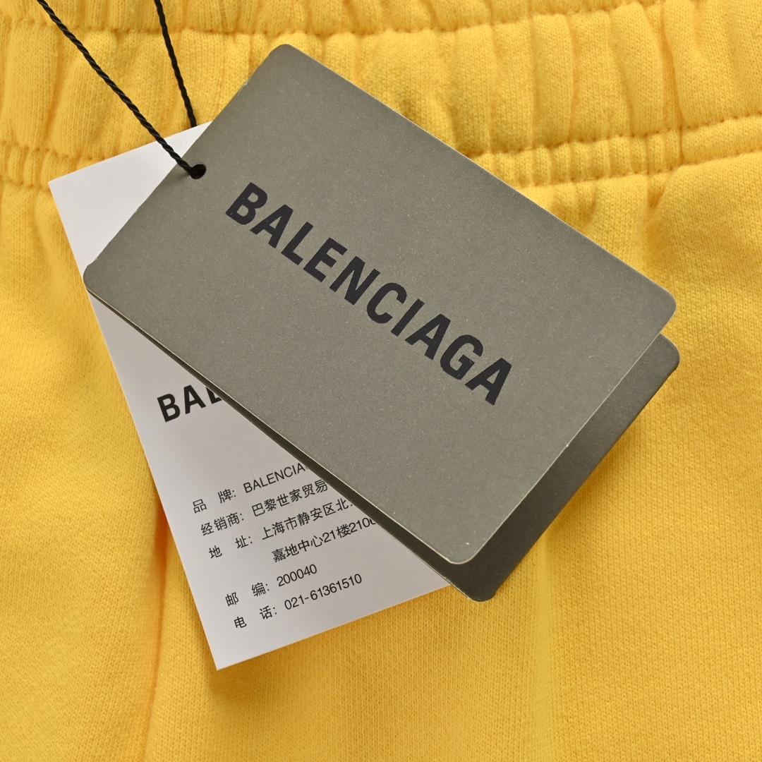 Balenciaga Sweat Shorts 'Faded Yellow' - DesignerGu