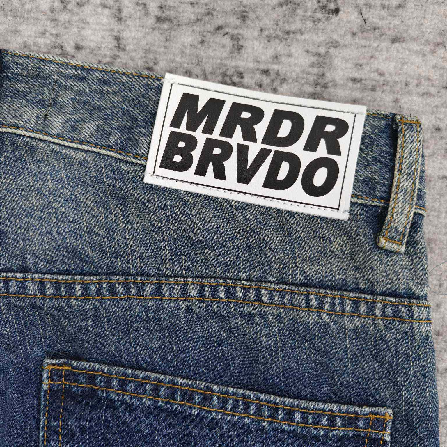 Who Decides War Motif Patched Jeans   702 - DesignerGu