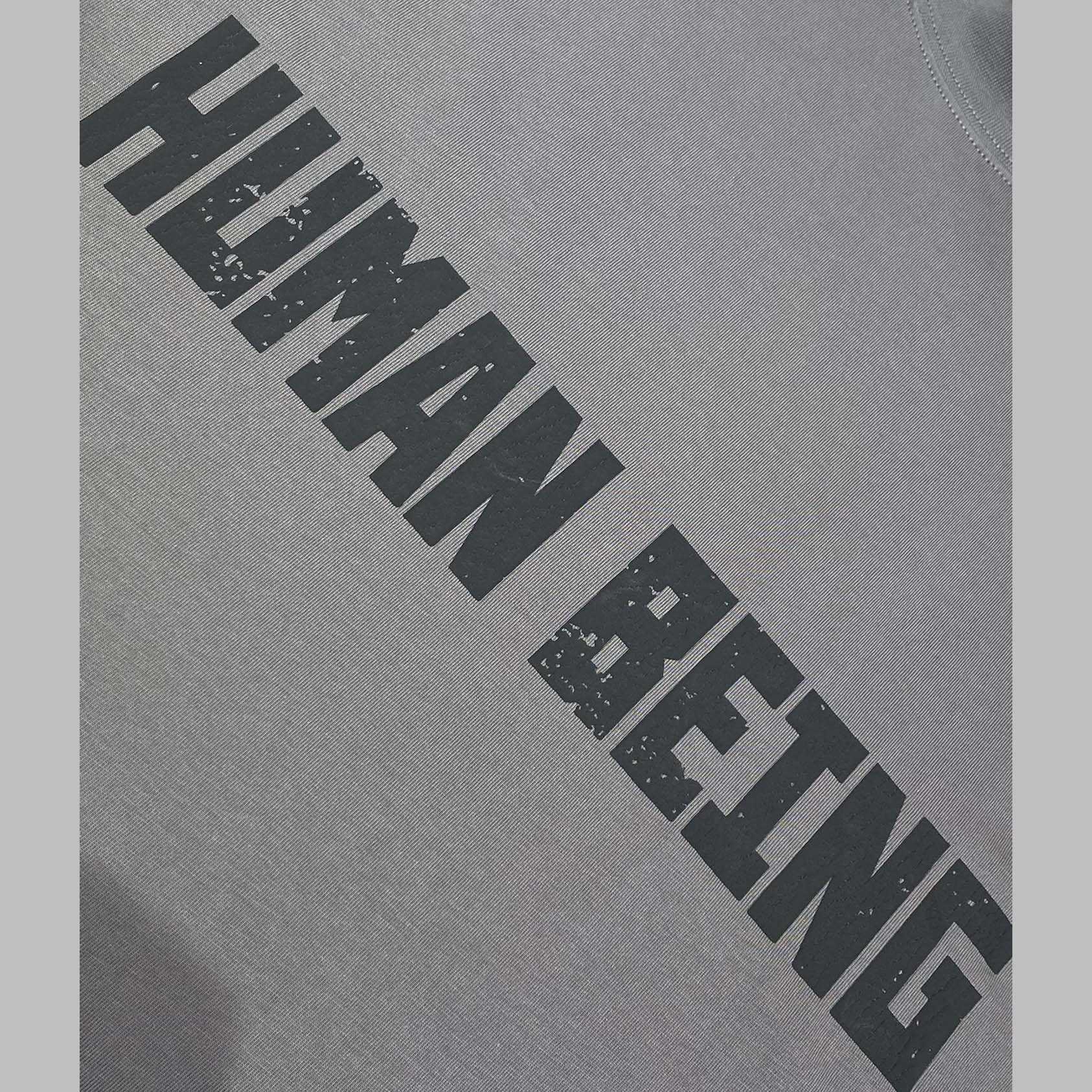 Balenciaga Human Being Shifted T-Shirt In Dark Grey - 
