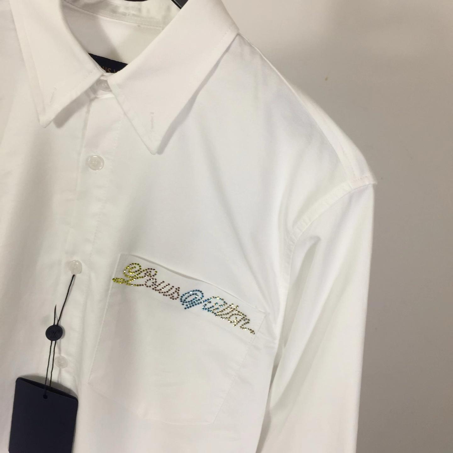 Louis Vuitton Embellished Long-Sleeved Cotton Shirt  1AGTQ5  - 