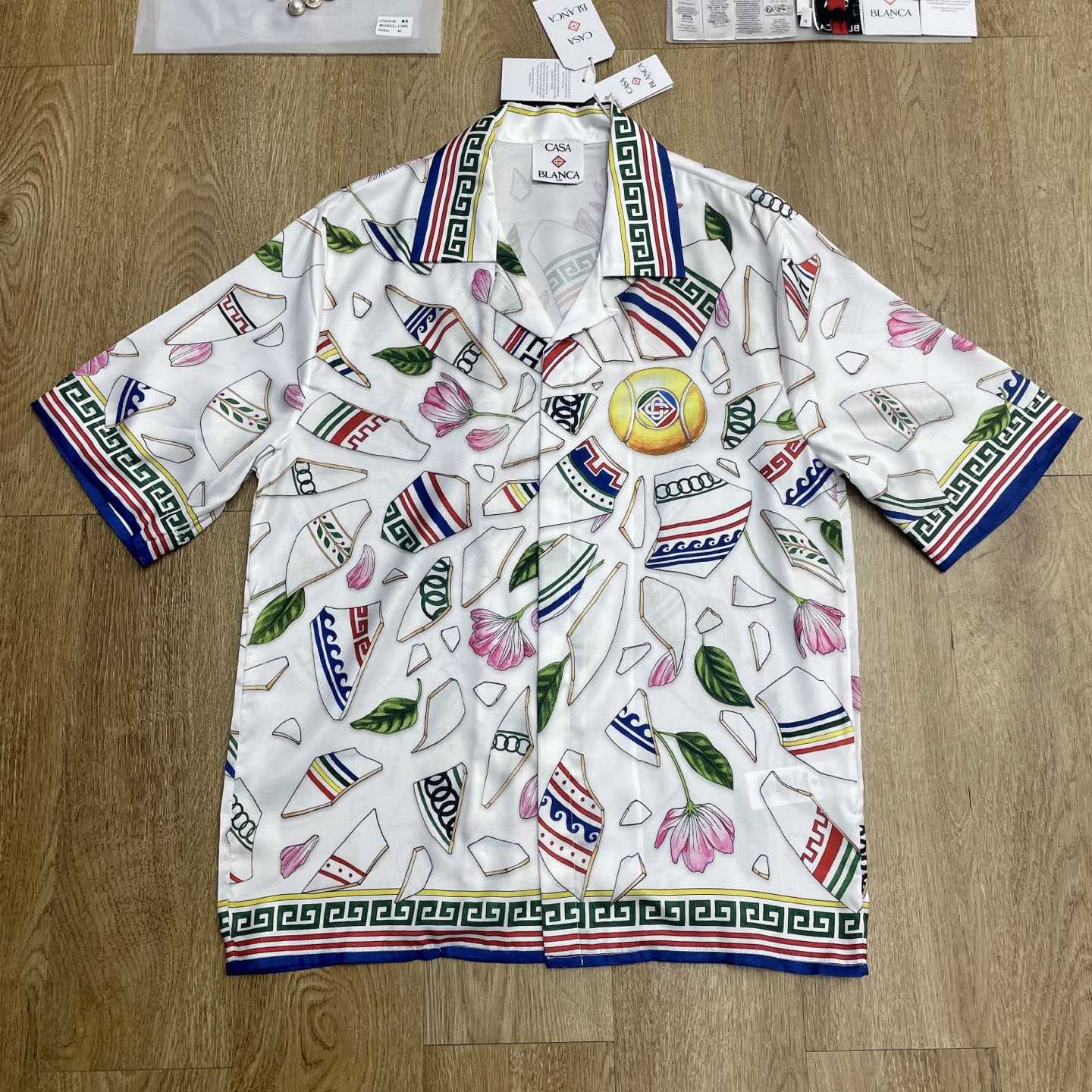 Casablanca Le Vase Brise Short Sleeve Silk Shirt    CA3531 - DesignerGu