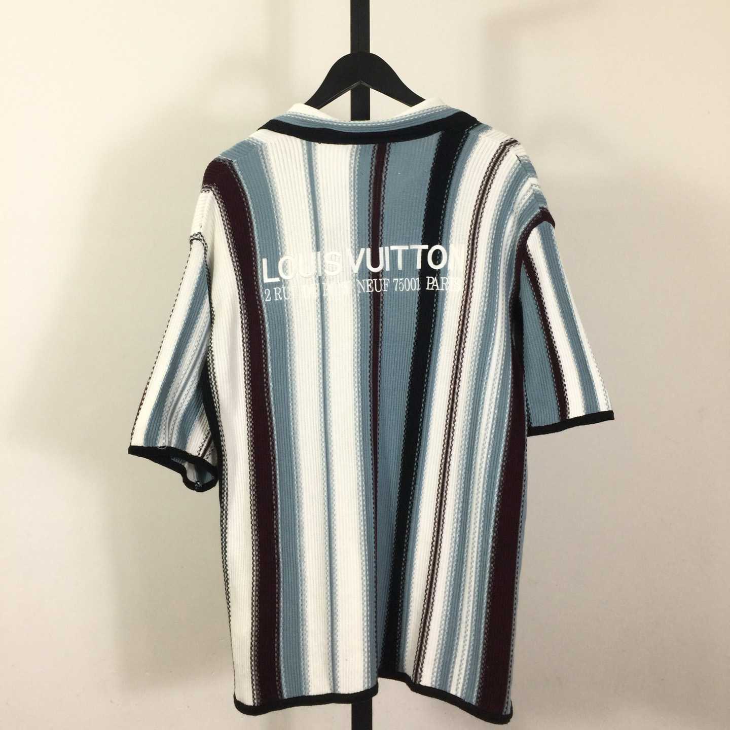 Louis Vuitton Striped Crochet Short-Sleeved Shirt   1AHVOO - DesignerGu