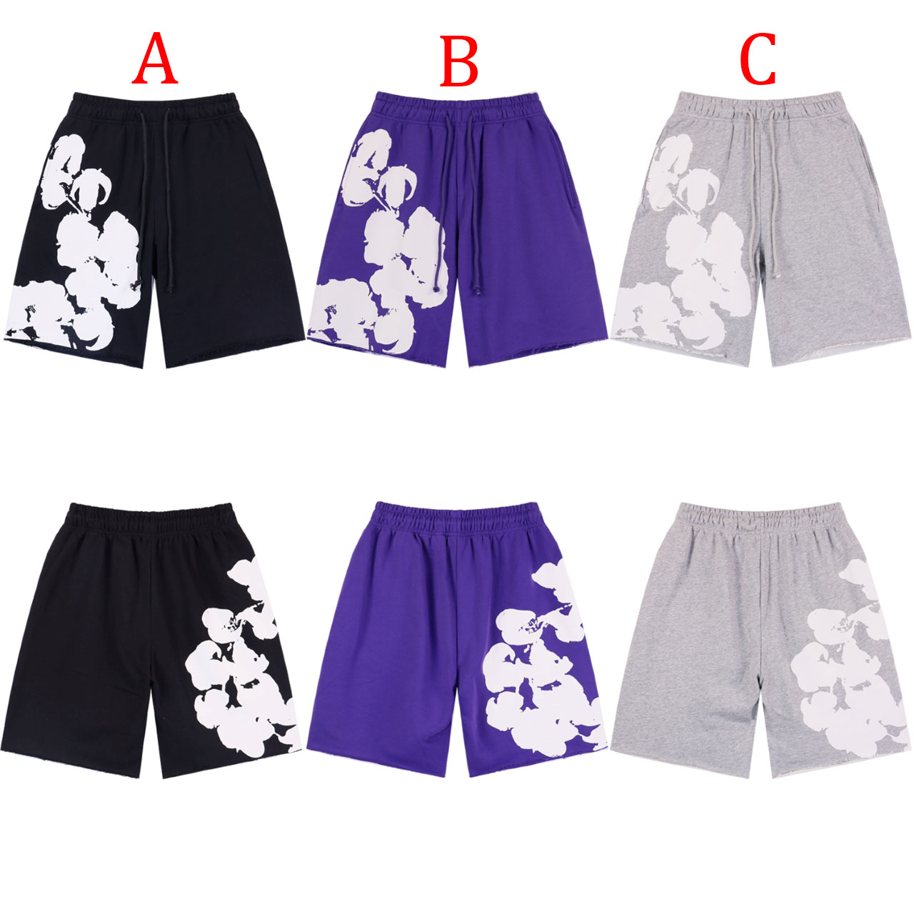 Denim Tears Big Cotton Wreath Sweat Shorts - DesignerGu
