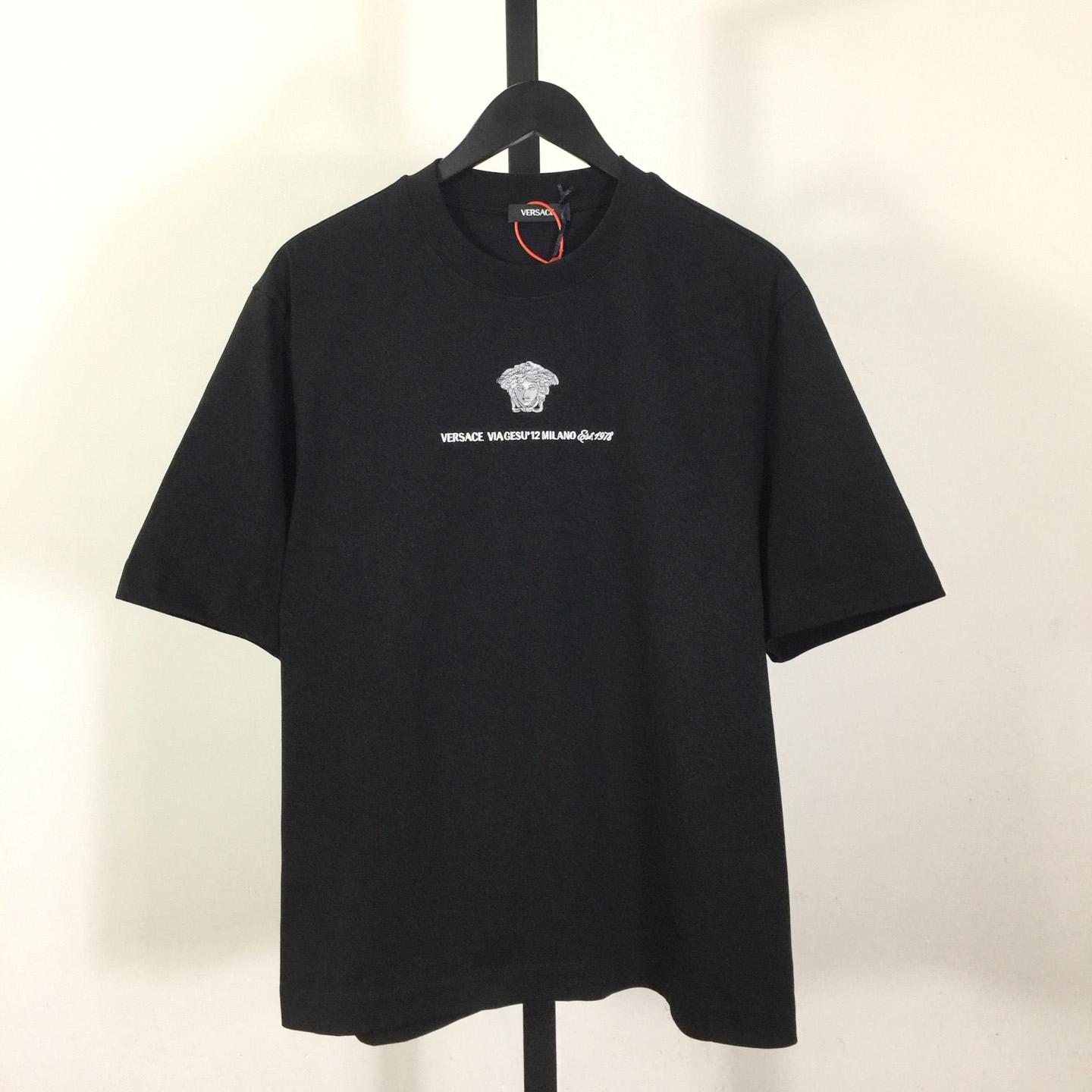 Versace  Embroidered Medusa Milano T-Shirt - DesignerGu