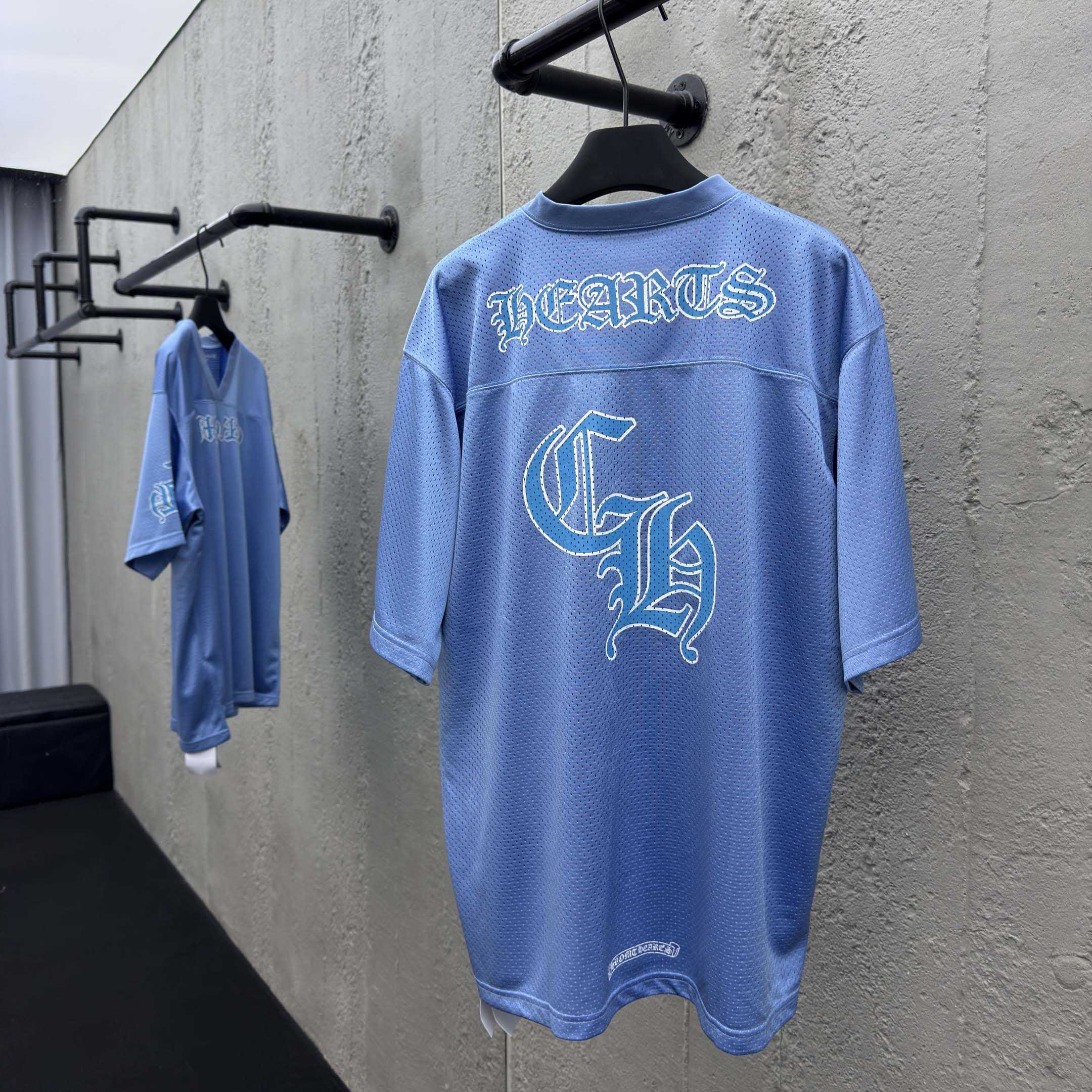 Chrome Hearts Stadium Mesh Short Sleeve Jersey Blue - DesignerGu