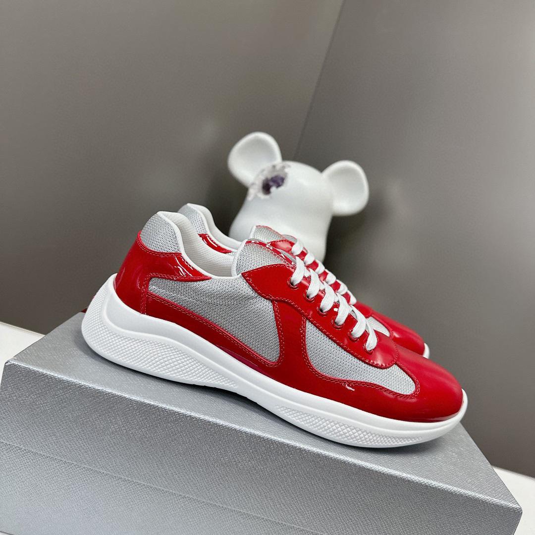 Prada Patent Leather And Technical Fabric Prada America's Cup Sneakers(50% Off Sale)  xz801       - DesignerGu