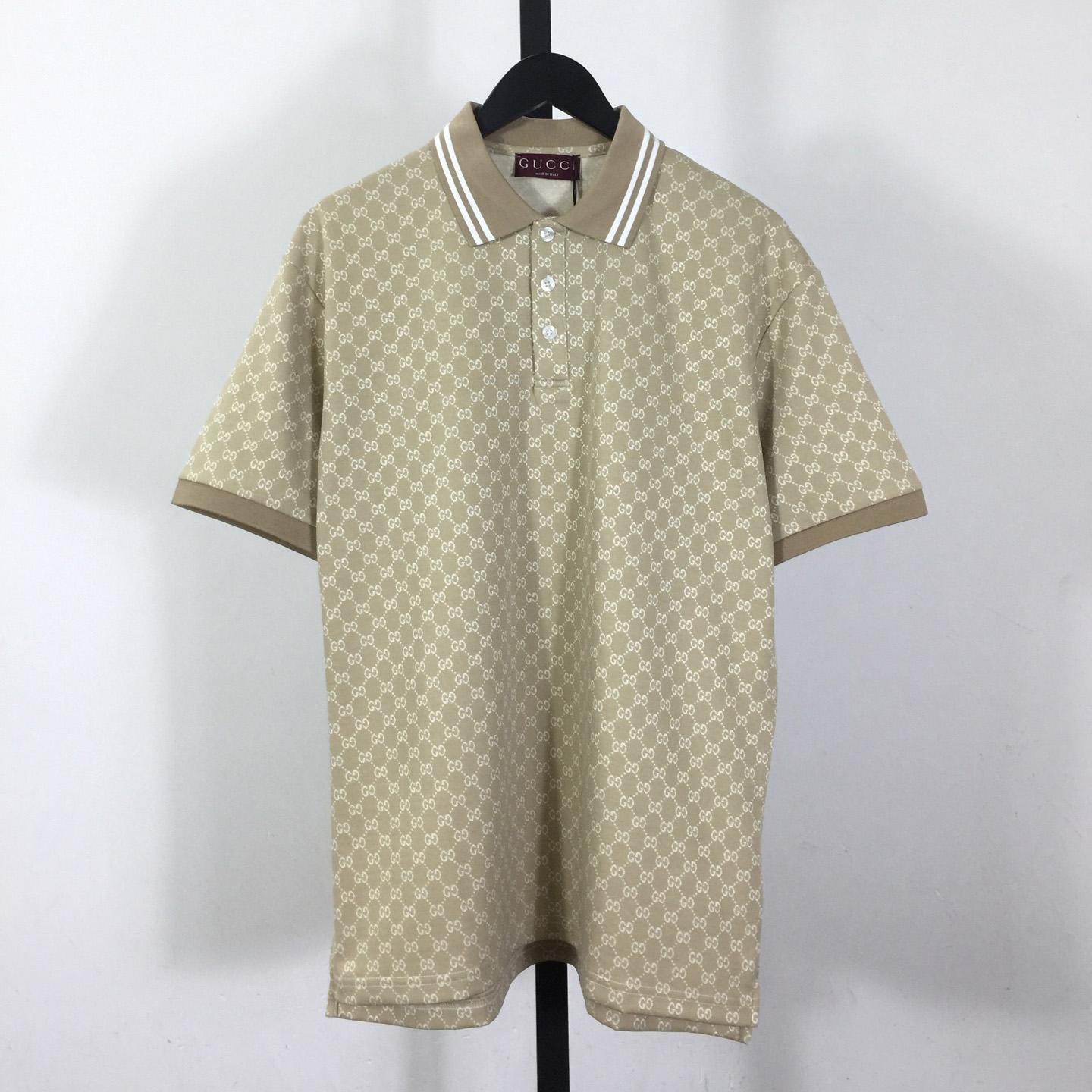 Gucci GG Cotton Jersey Jacquard Polo Shirt - DesignerGu