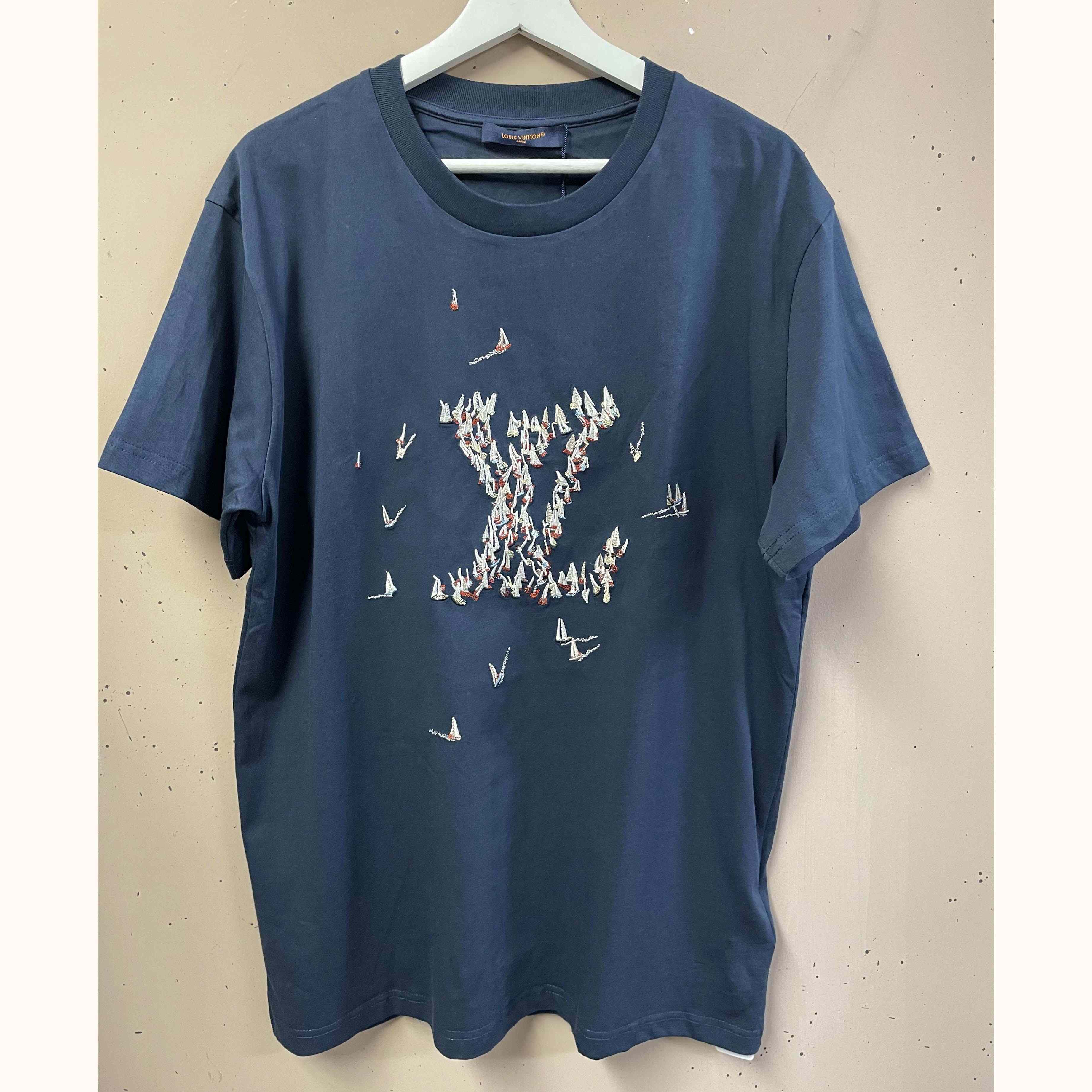 Louis Vuitton Embroidered Cotton T-Shirt   1AHW62 - DesignerGu
