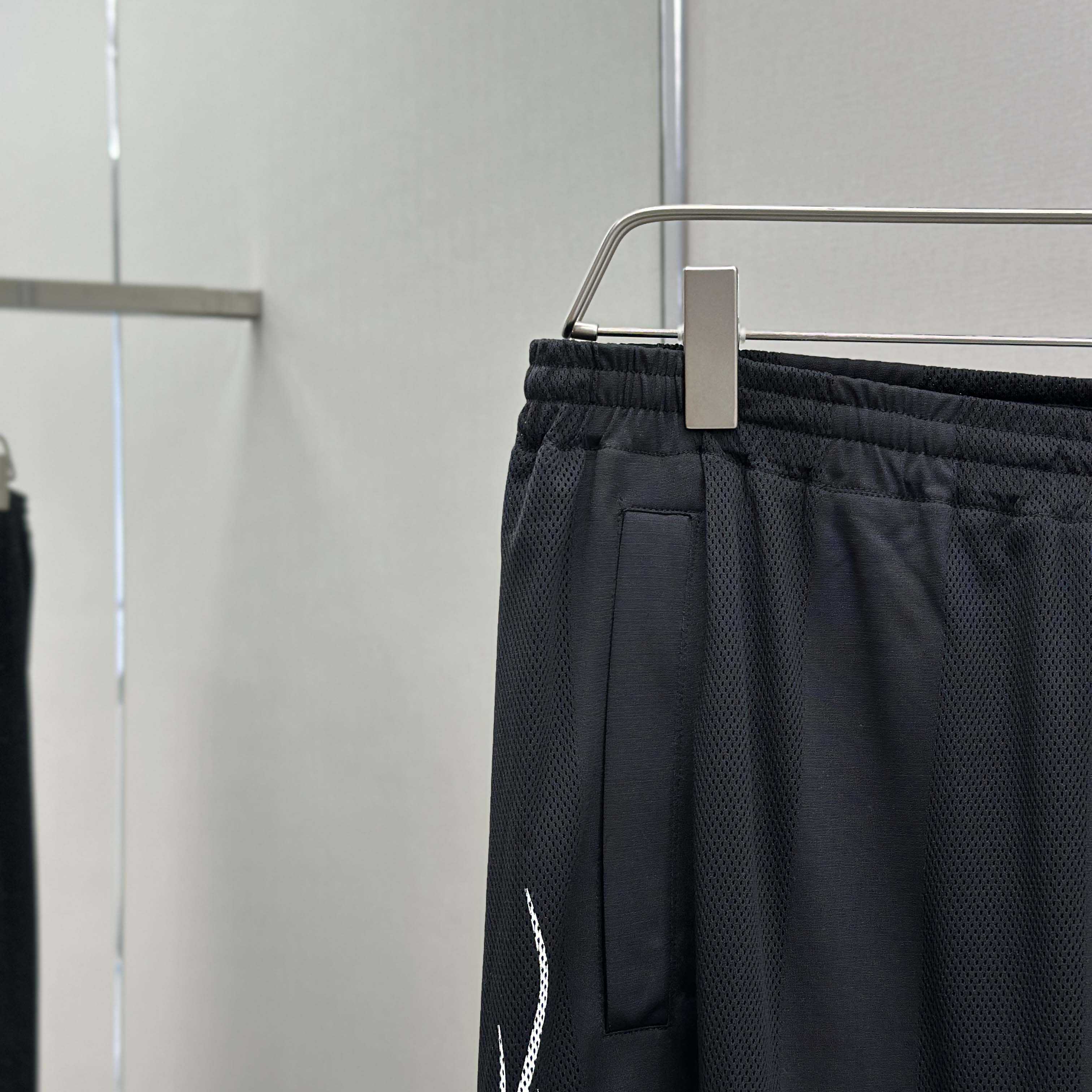 Balenciaga Black Striped Mesh Baggy Track Pants - DesignerGu