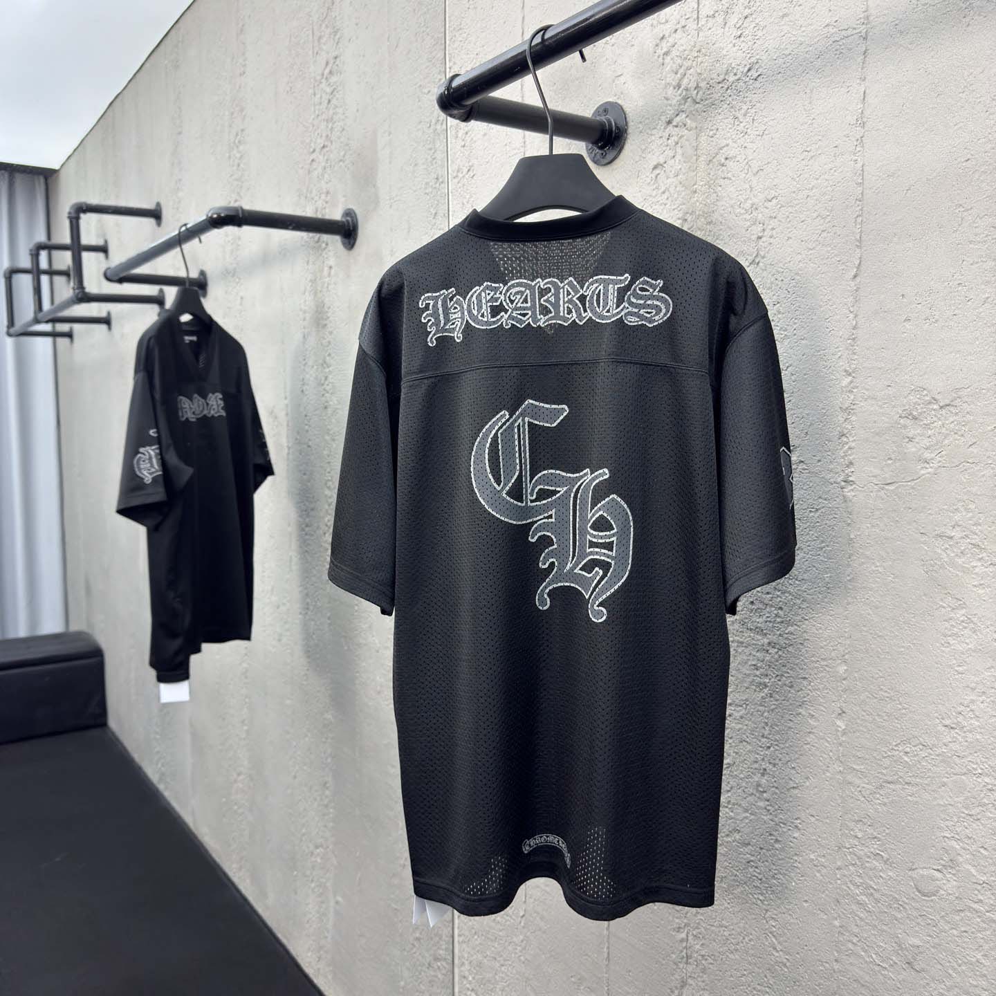 Chrome Hearts Stadium Mesh Short Sleeve Jersey Black - DesignerGu