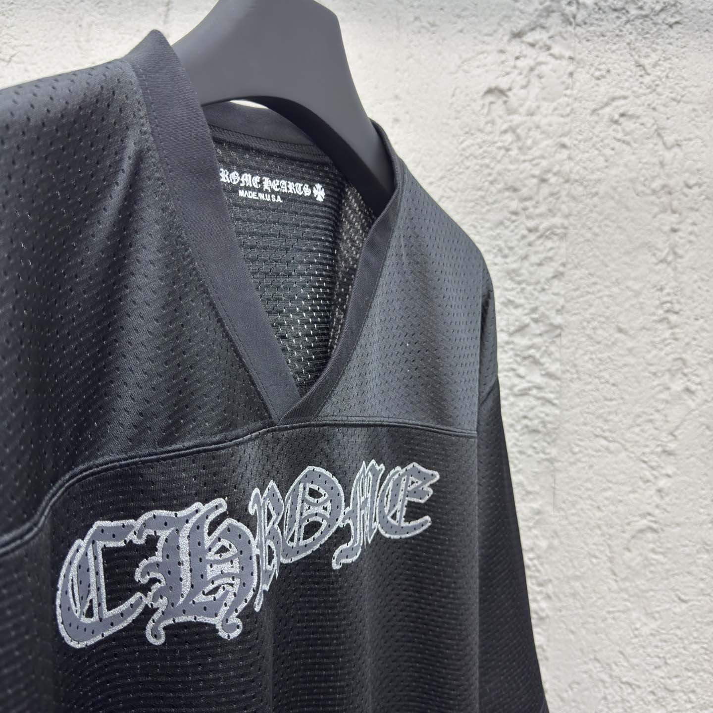 Chrome Hearts Stadium Mesh Short Sleeve Jersey Black - DesignerGu