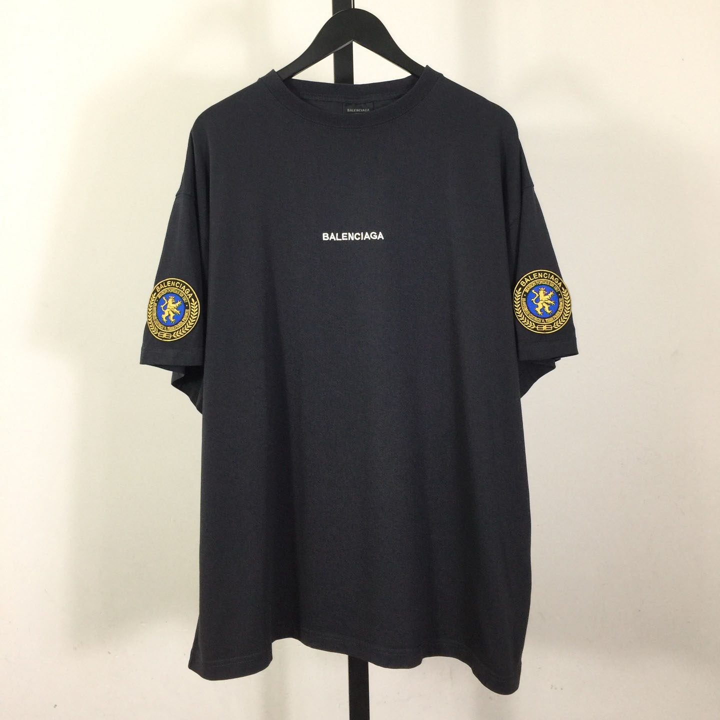 Balenciaga Uniform Merch Oversized T-Shirt In Faded Black dry Fleece - DesignerGu