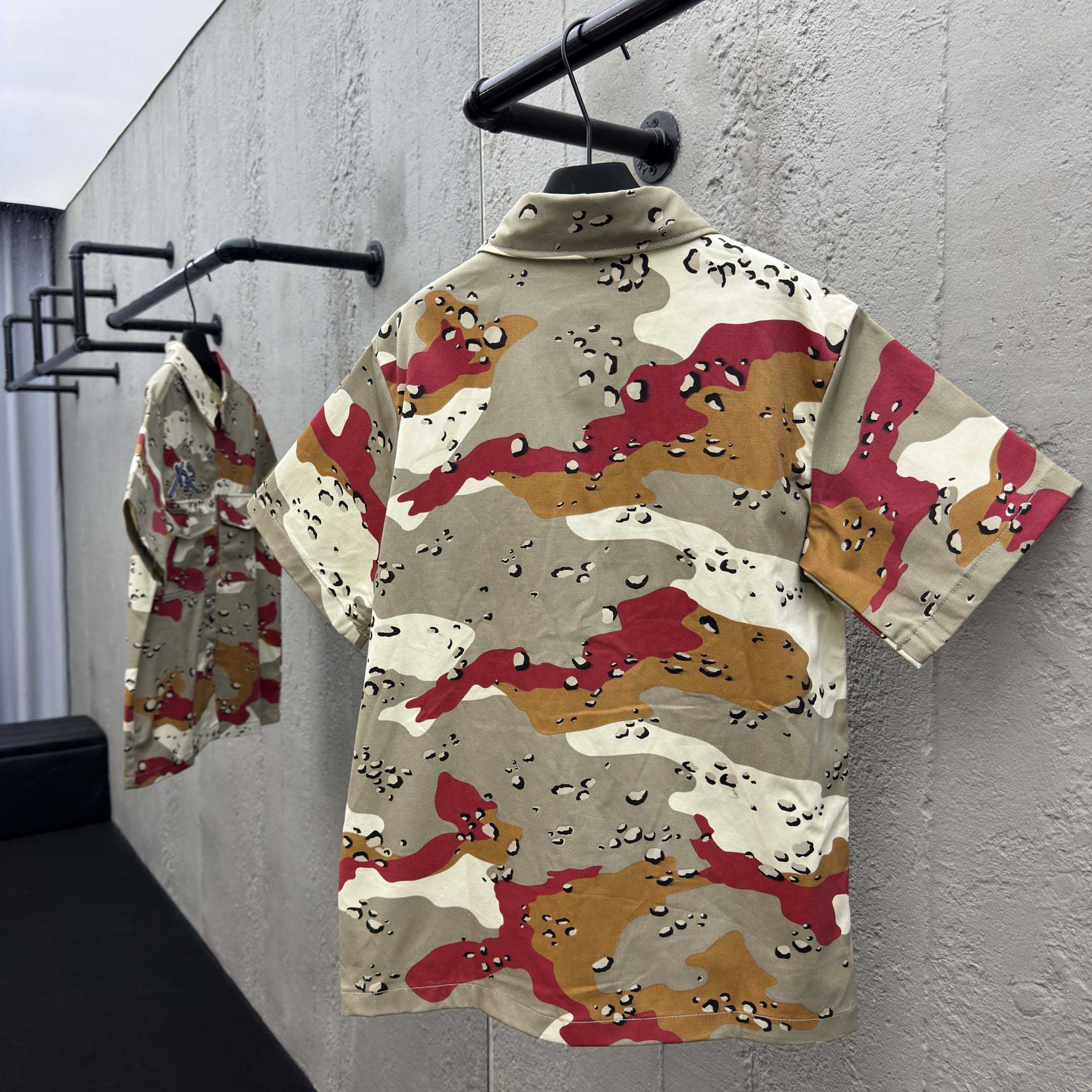 Chrome Hearts Matty Boy Sex Records Camo Cropped Button Up - DesignerGu