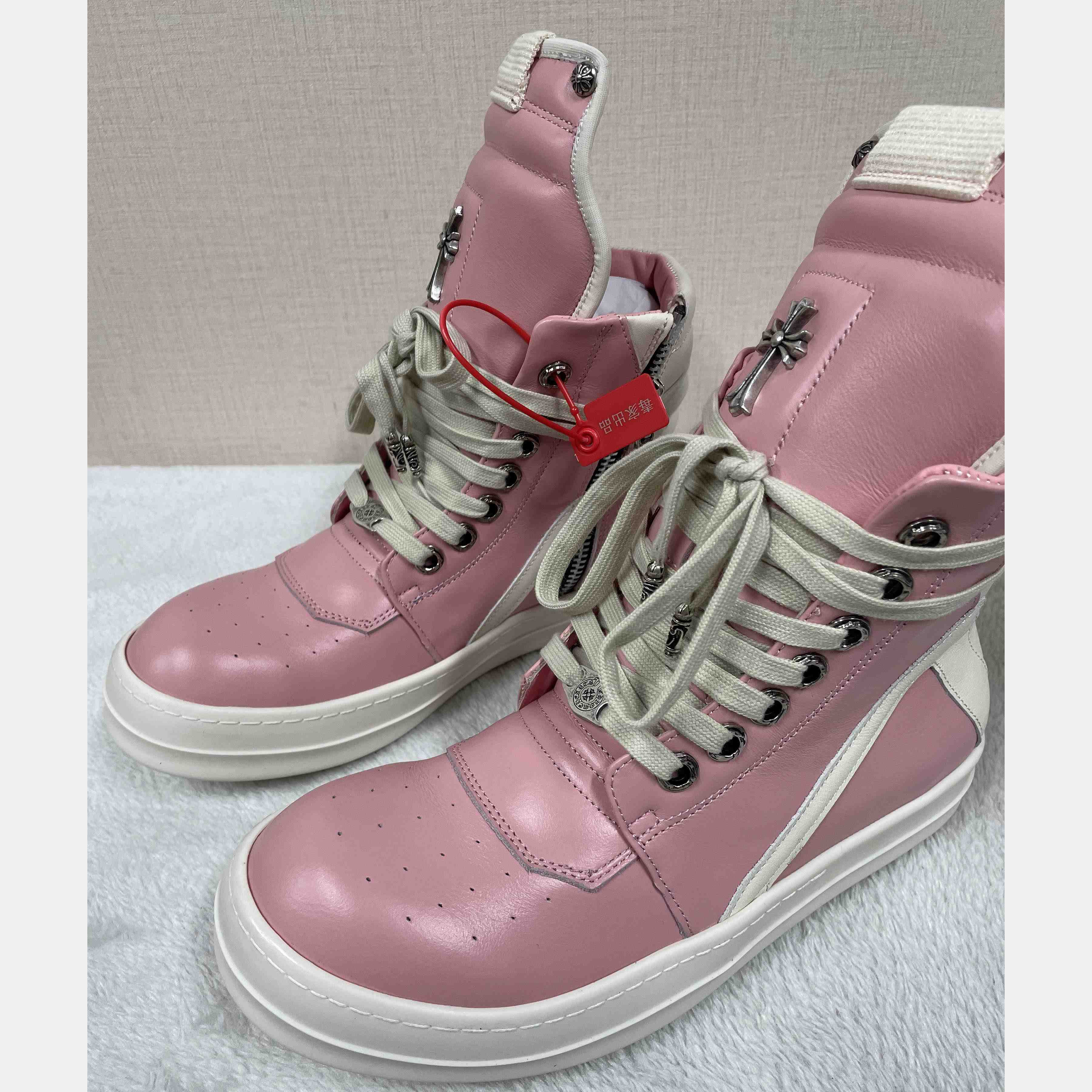 Chrome Hearts x Rick Owens Geobasket High 'Pink' - DesignerGu