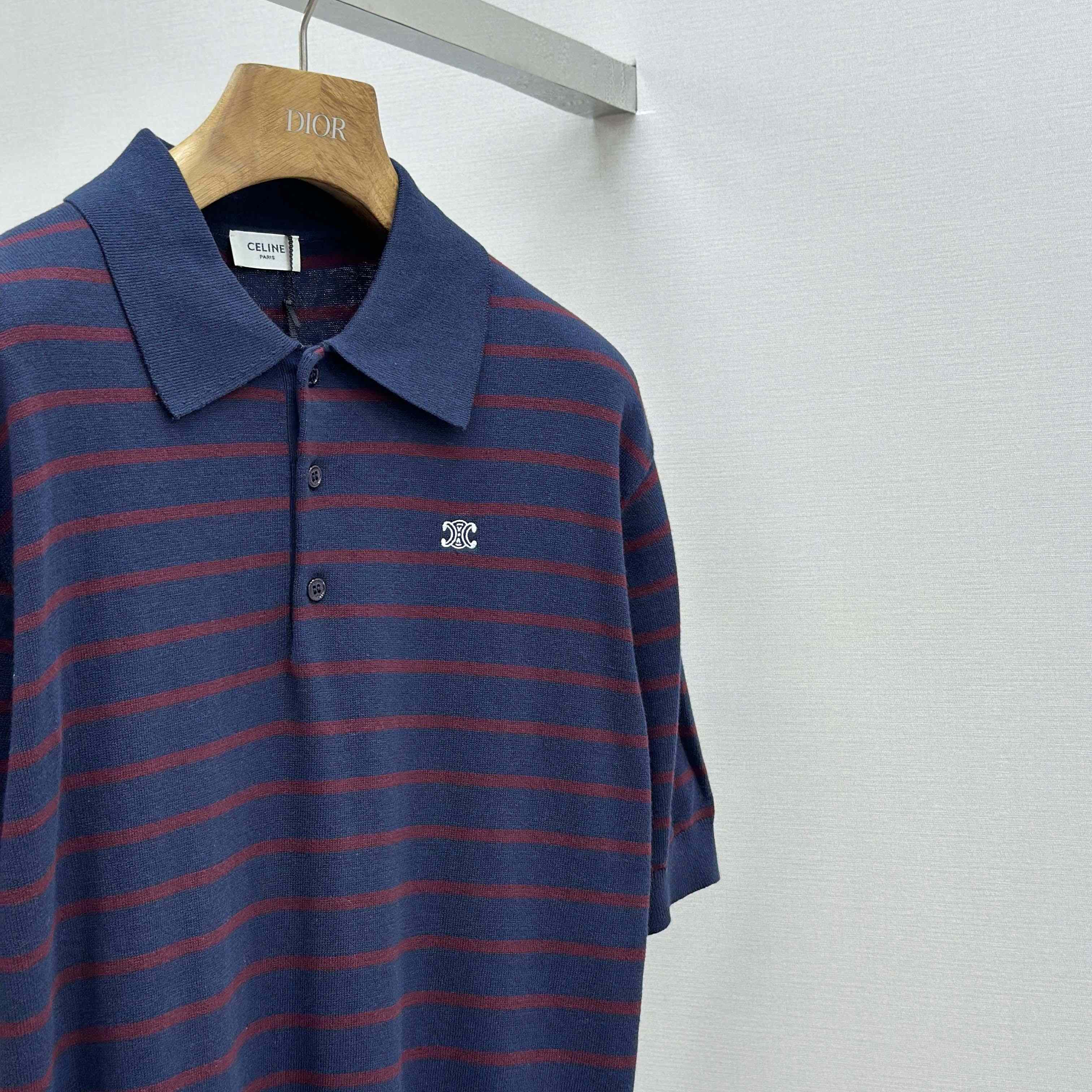 Celine Short-sleeved Polo Sweater In Fine Cotton - DesignerGu
